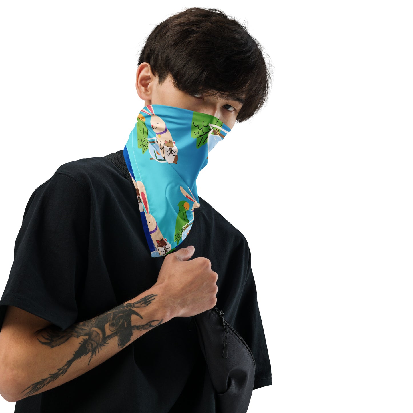 Cute-Pets, Parrots, Bunny, Fish-in-Bowl, CALMNESS DESIGNS, Creative Designer's, All-over print bandana