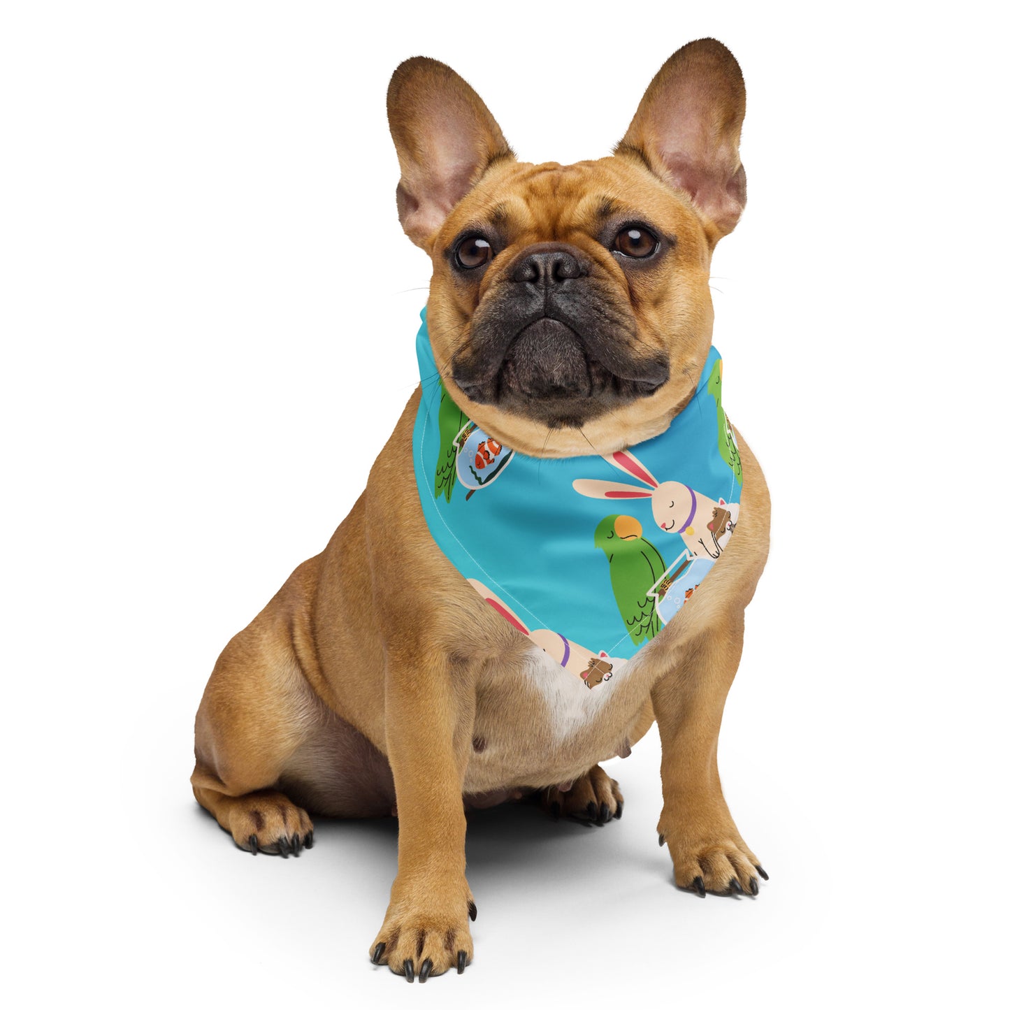 Cute-Pets, Parrots, Bunny, Fish-in-Bowl, CALMNESS DESIGNS, Creative Designer's, All-over print bandana
