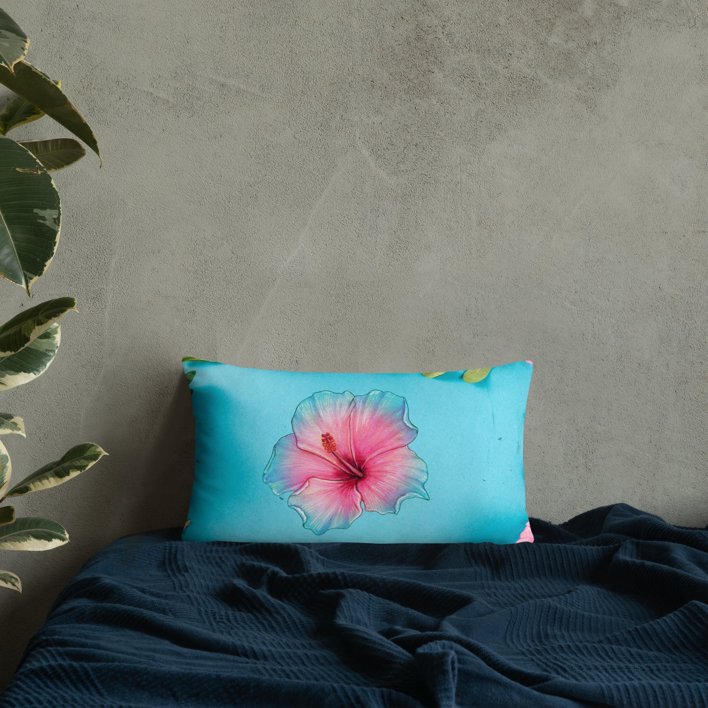 Floral Pattern with Pink Spring Flowers, CALMNESS DESIGNS, Creative Designer's, Basic Pillow