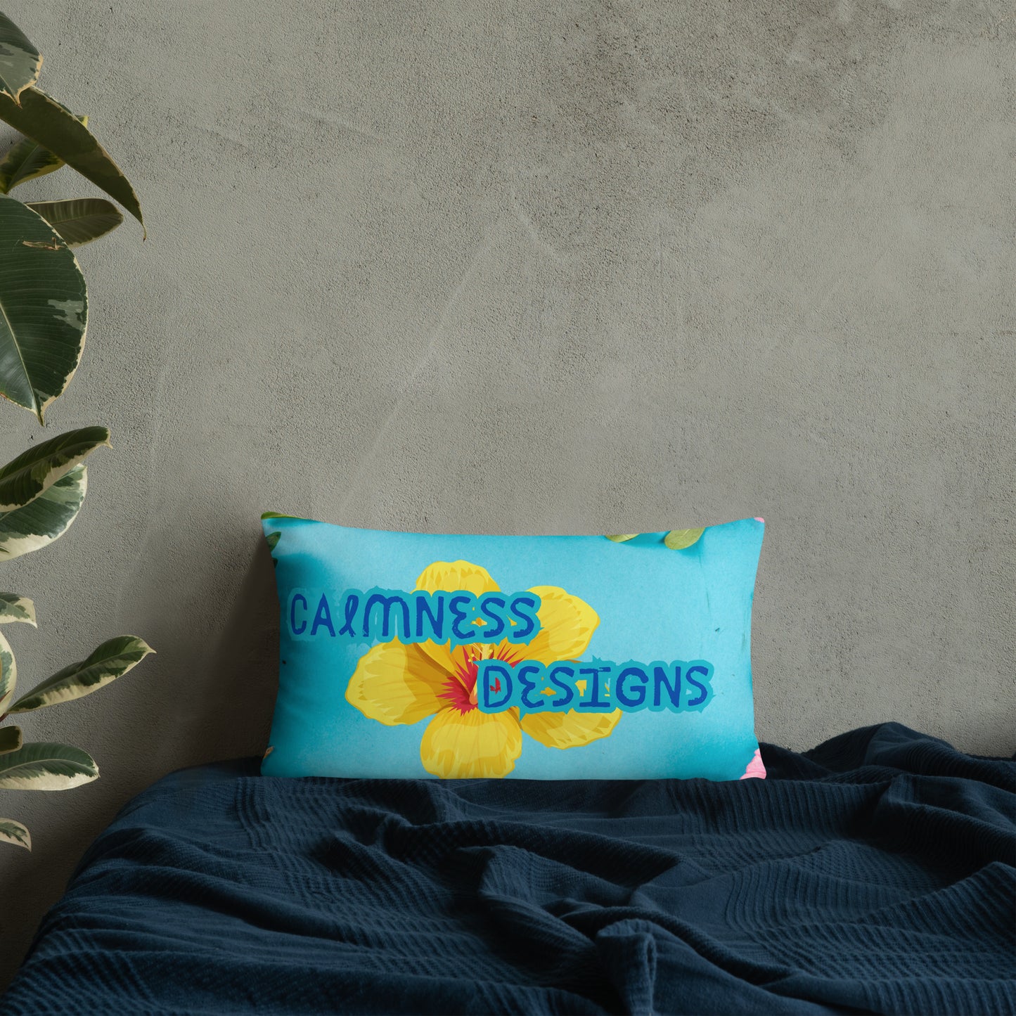 Floral Pattern with Pink Spring Flowers, CALMNESS DESIGNS, Creative Designer's, Basic Pillow