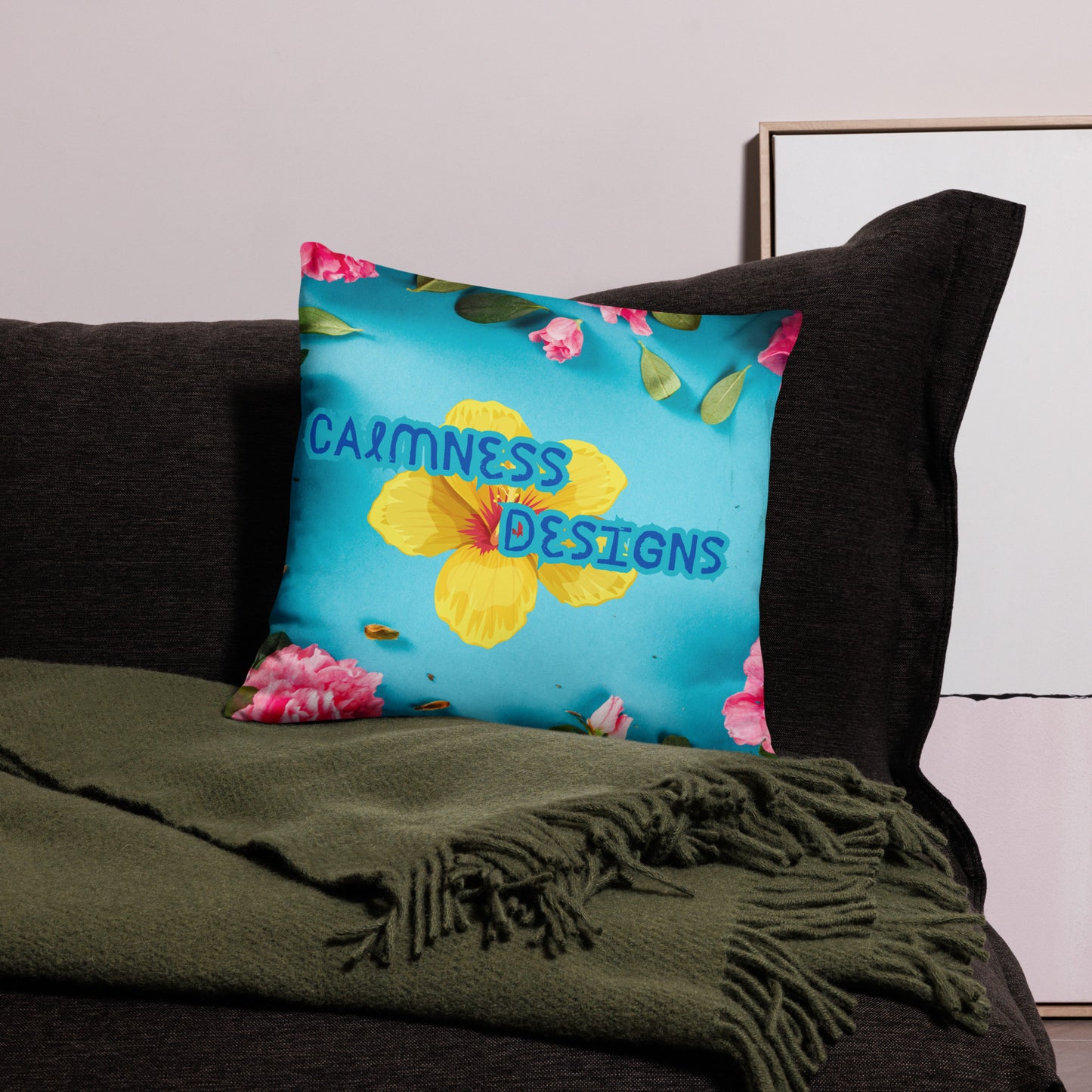 Floral Pattern with Pink Spring Flowers, CALMNESS DESIGNS, Creative Designer's, Pillow Case