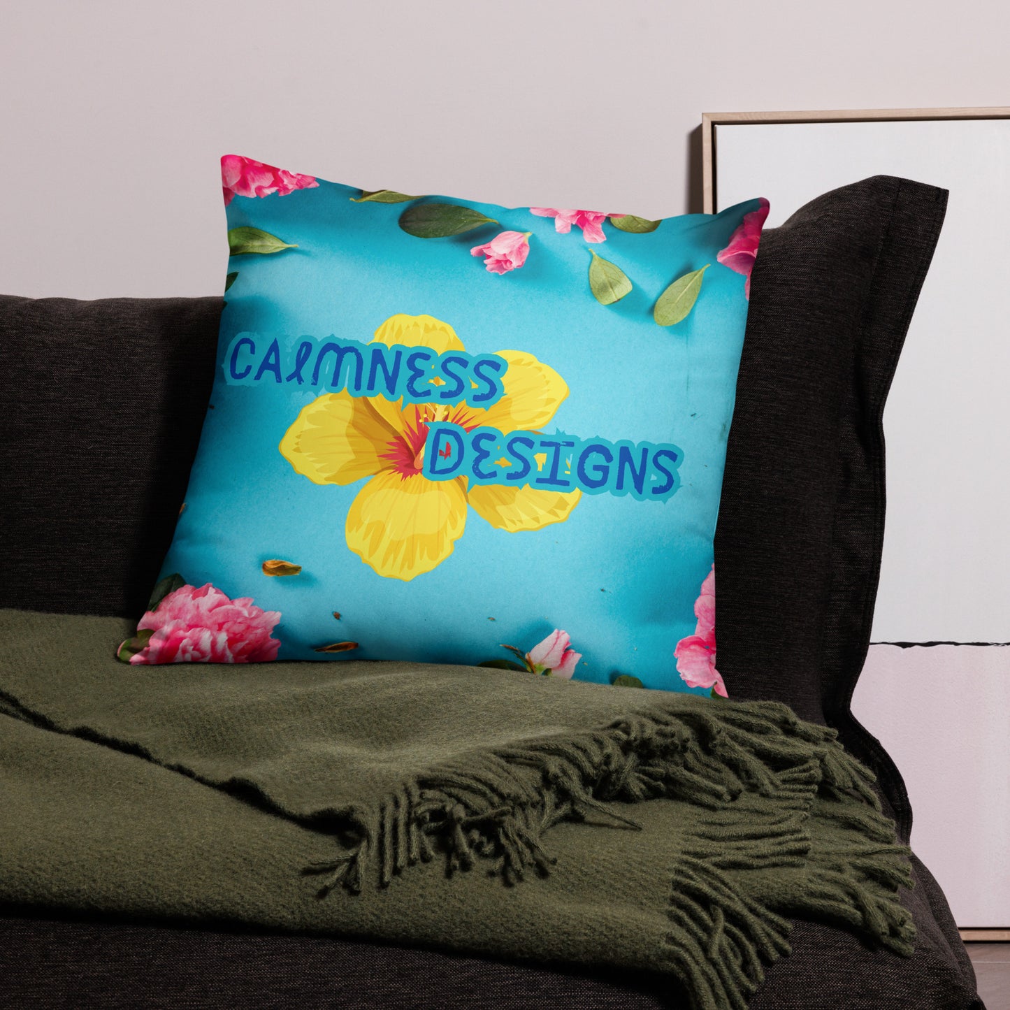 Floral Pattern with Pink Spring Flowers, CALMNESS DESIGNS, Creative Designer's, Pillow Case
