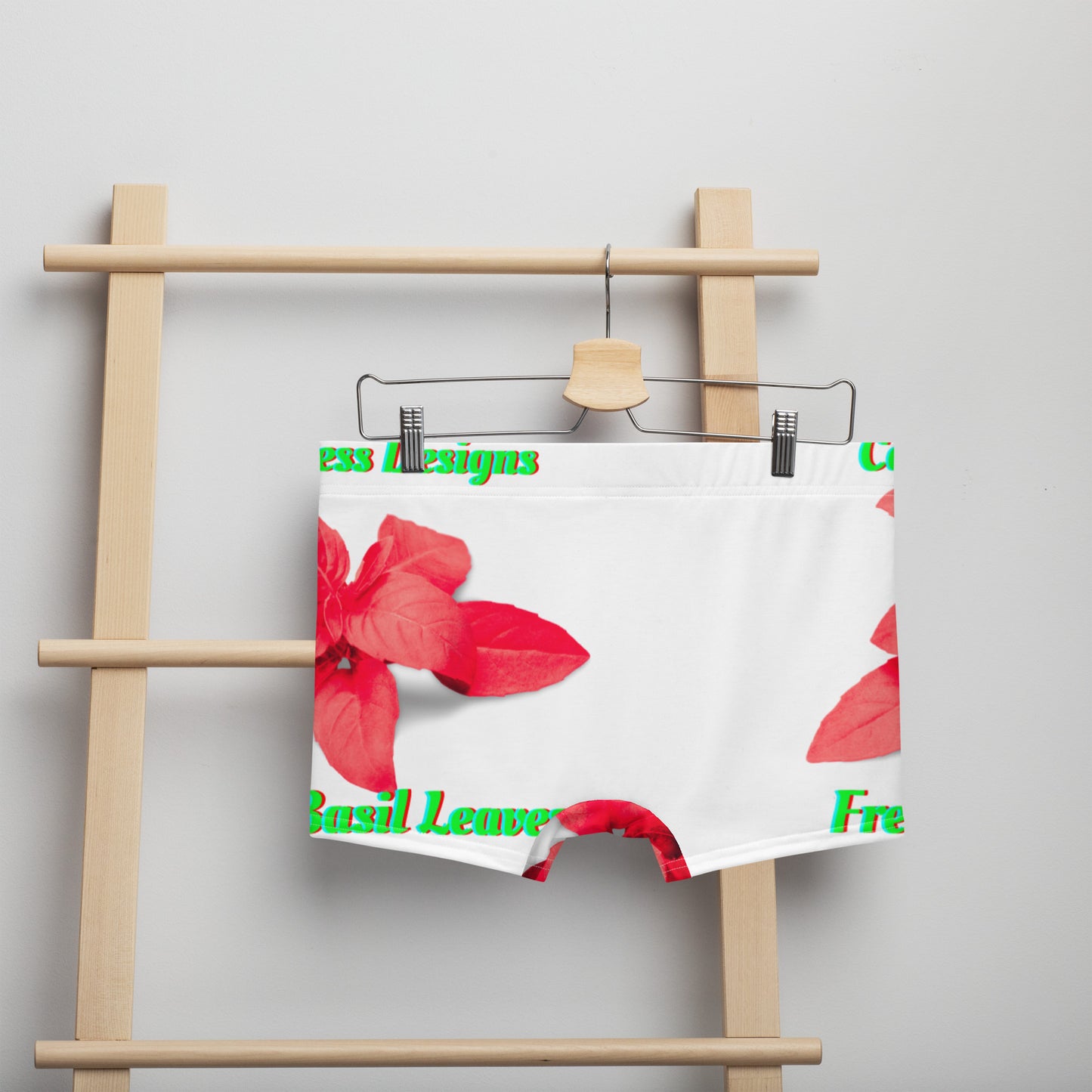 Fresh Basil Leaves, (PINK) Calmness Designs, Boxer Briefs