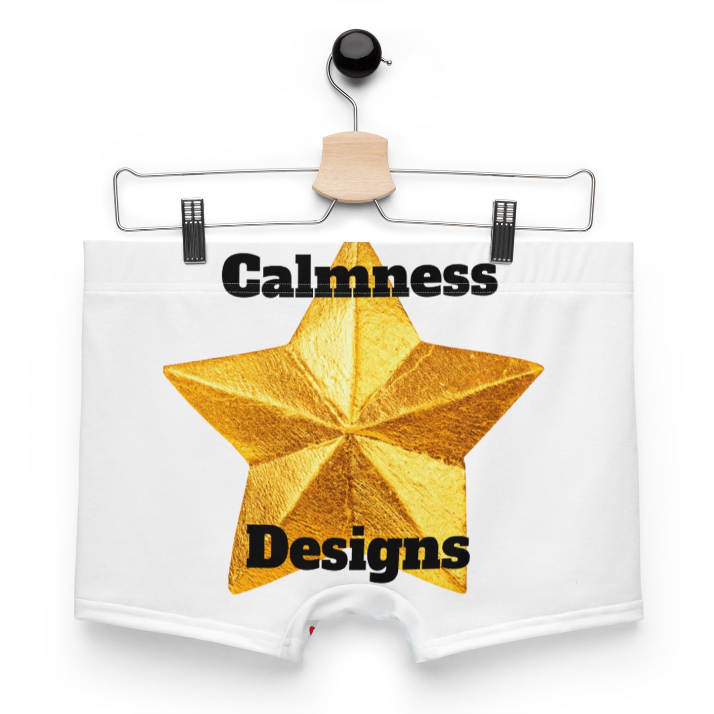 Golden Christmas Star, Calmness Designs, Boxer Briefs
