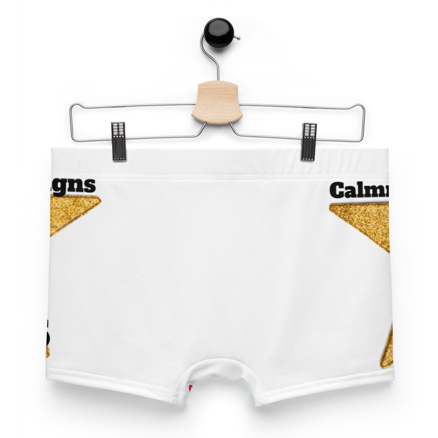Golden Christmas Stars, Calmness Designs, Boxer Briefs