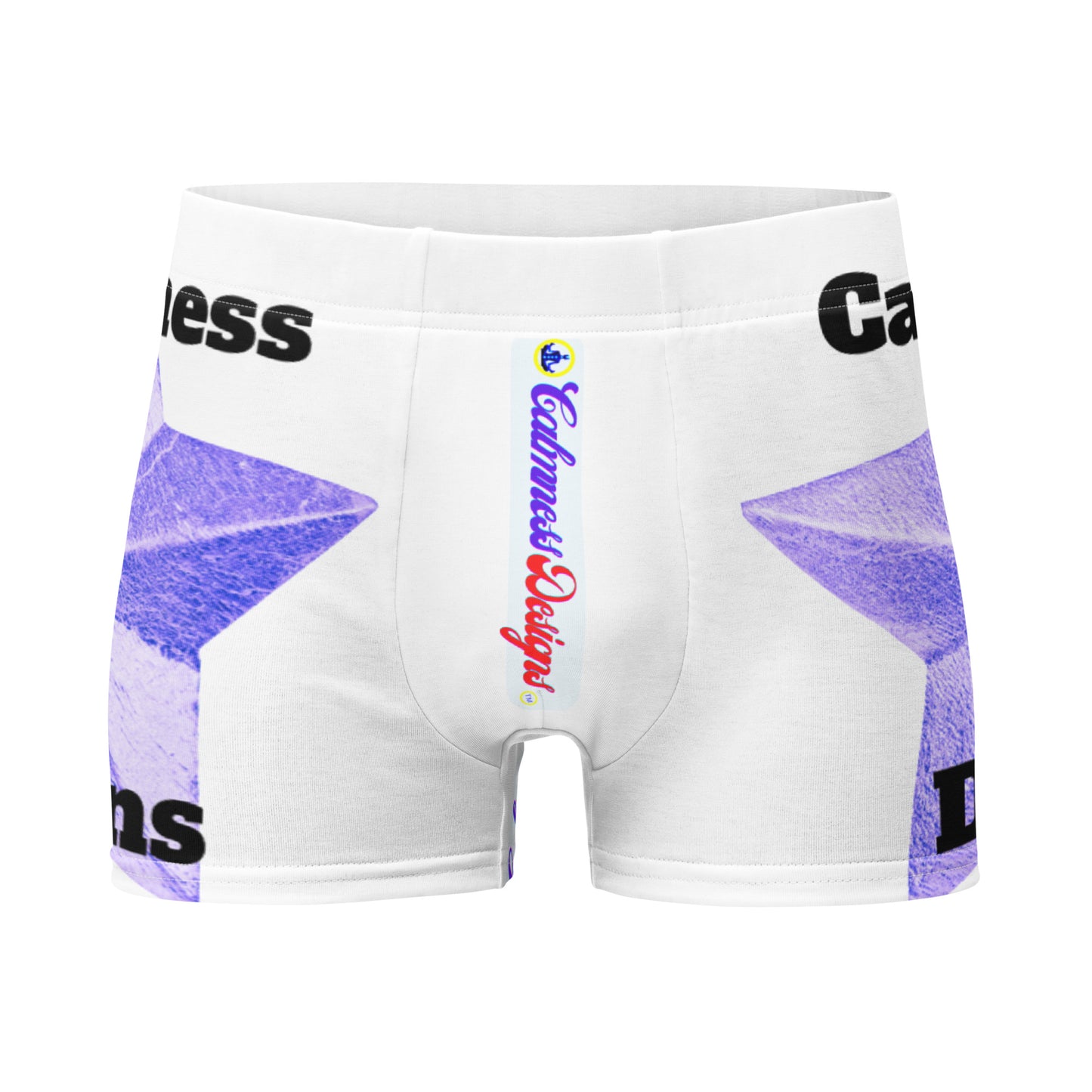 Golden Christmas Star, (BLUE) Calmness Designs, Boxer Briefs