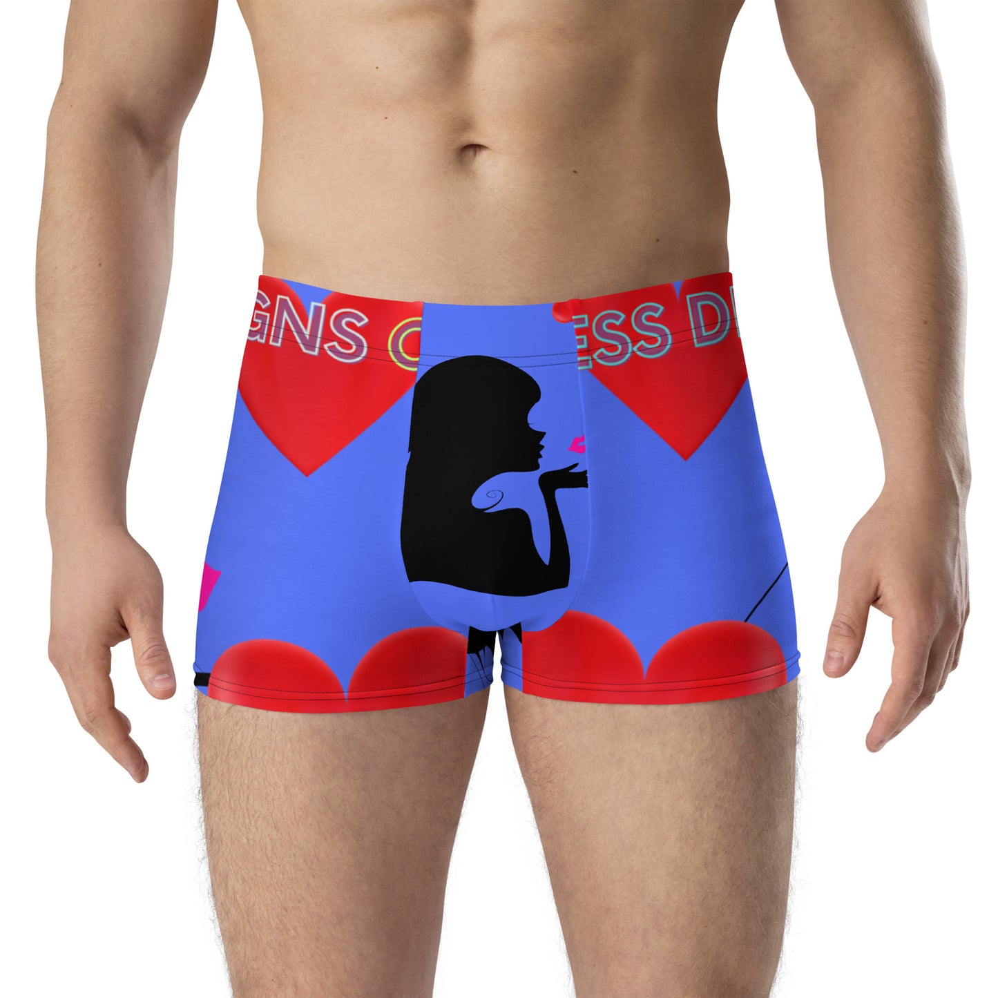 Flying Kiss Silhouette, Flying Hearts, Calmness Designs, Boxer Briefs