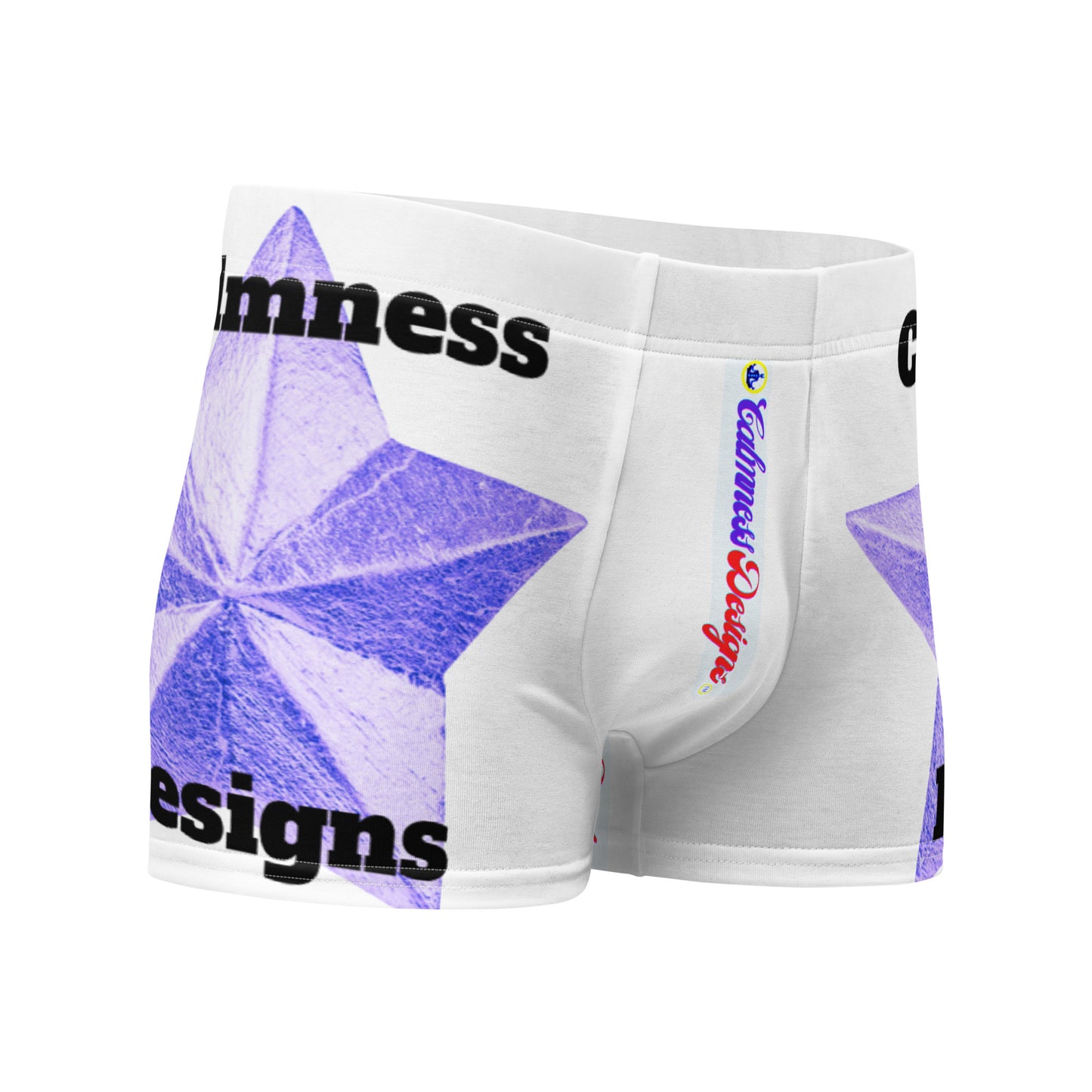 Golden Christmas Star, (BLUE) Calmness Designs, Boxer Briefs