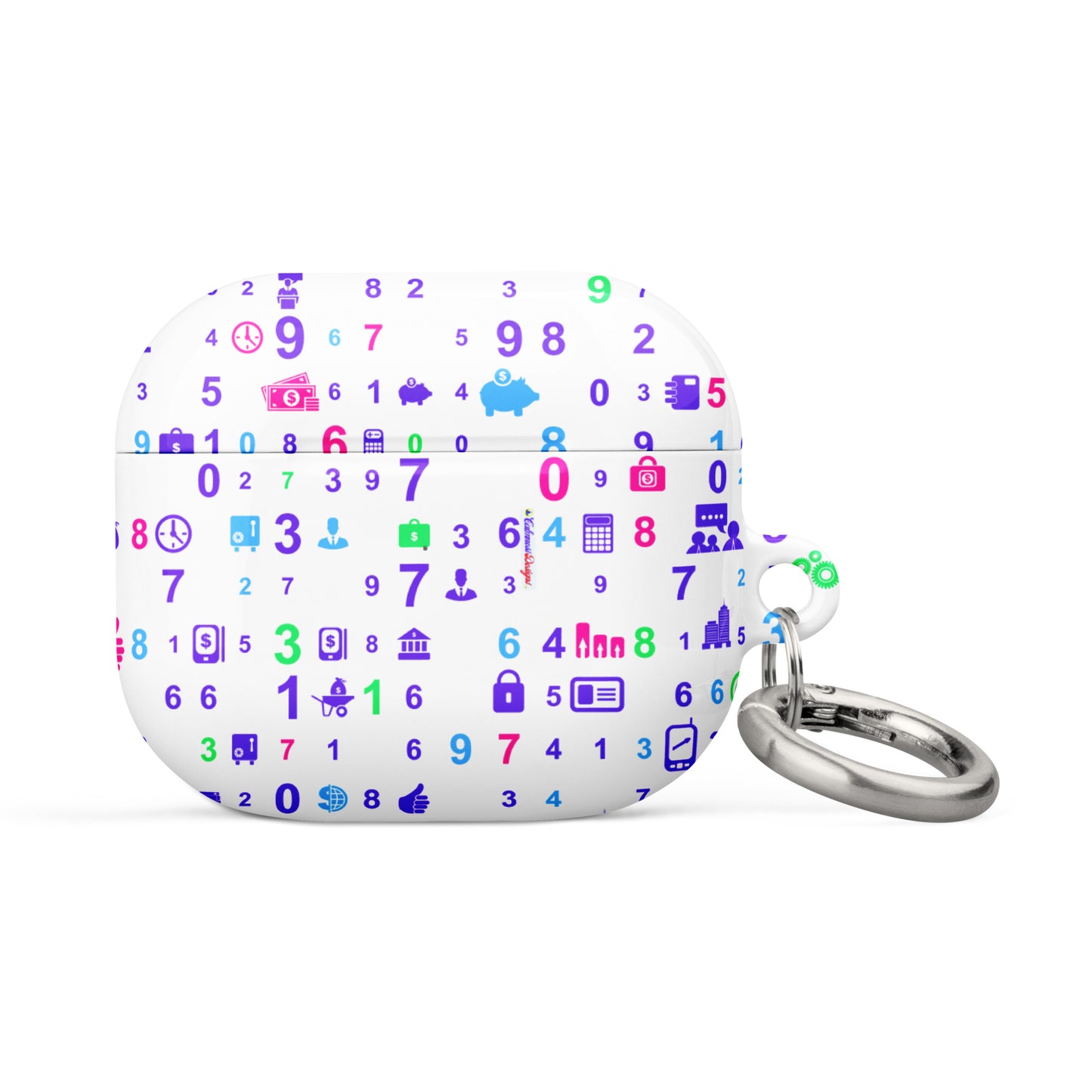 Information Technologies Theme Background, Numbers, CALMNESS DESIGNS, Creative Designer's, Case for AirPods®
