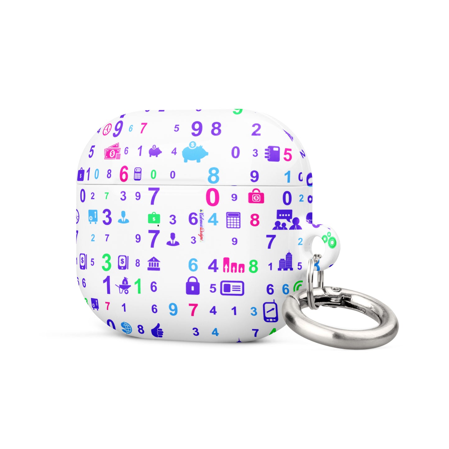 Information Technologies Theme Background, Numbers, CALMNESS DESIGNS, Creative Designer's, Case for AirPods®