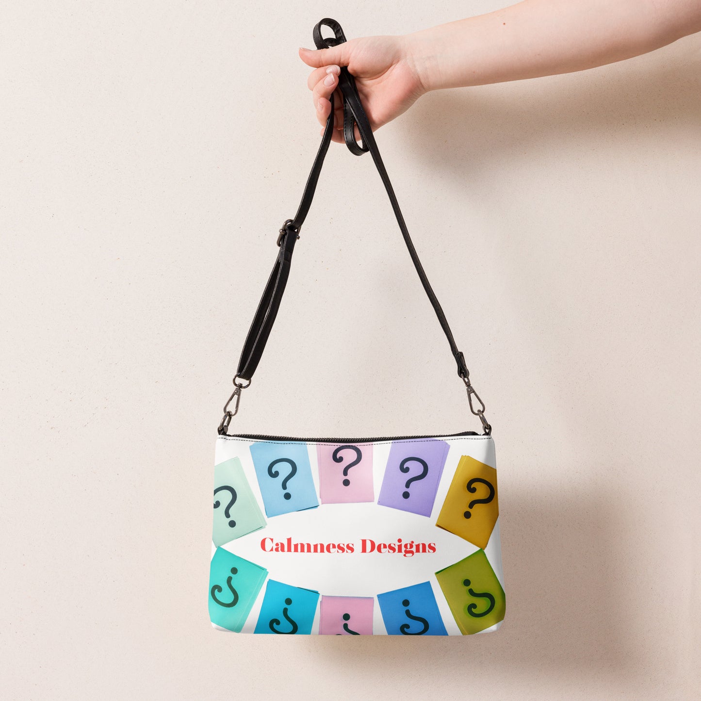 Questions mark's, Create Designs, Calmness Designs, C rossbody bag