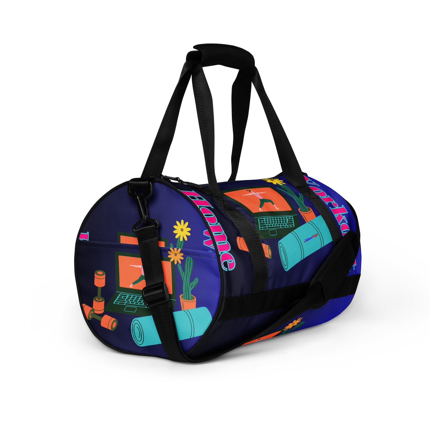 Home Workout Video, Hand Fitness Dumbbells, Computer with Video, Yoga Mat, Flowers Pot All-over print gym bag