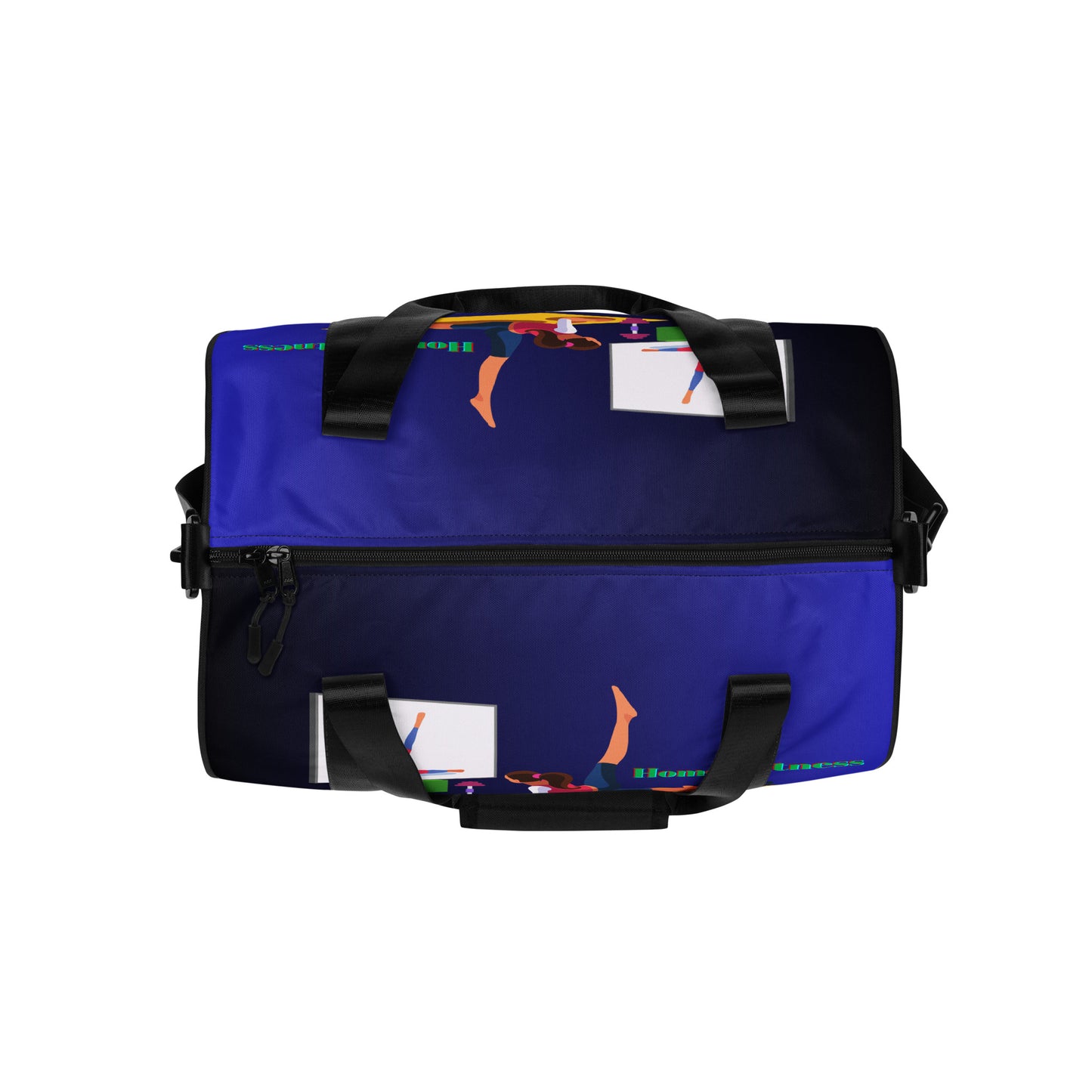 Home Fitness, TV, Water-Bottle, Woman doing Yoga, Pet-Cat, Fitness Equipment, All-over print gym bag
