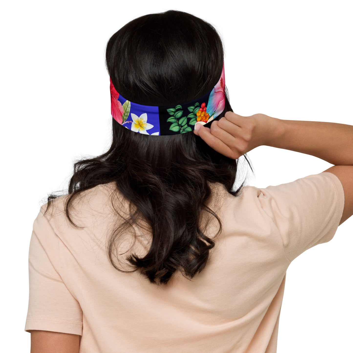 Tropical Hibiscus and Palm Branches, CALMNESS DESIGNS, Creative Designer's, Headband