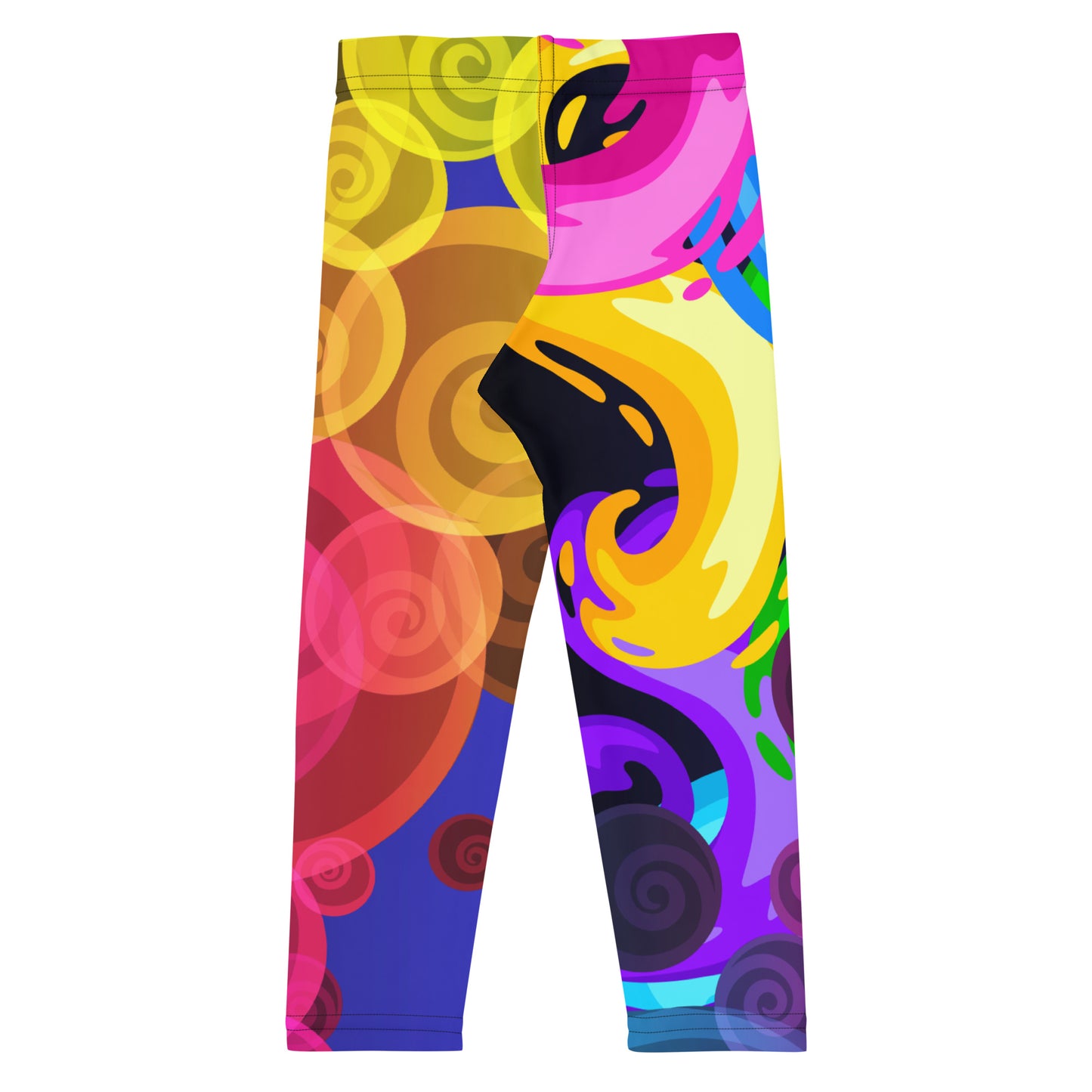 Colorful Swirls Seamless Pattern, Abstract Colorful Background, CALMNESS DESIGNS, Creative Designer's, Kid's Leggings