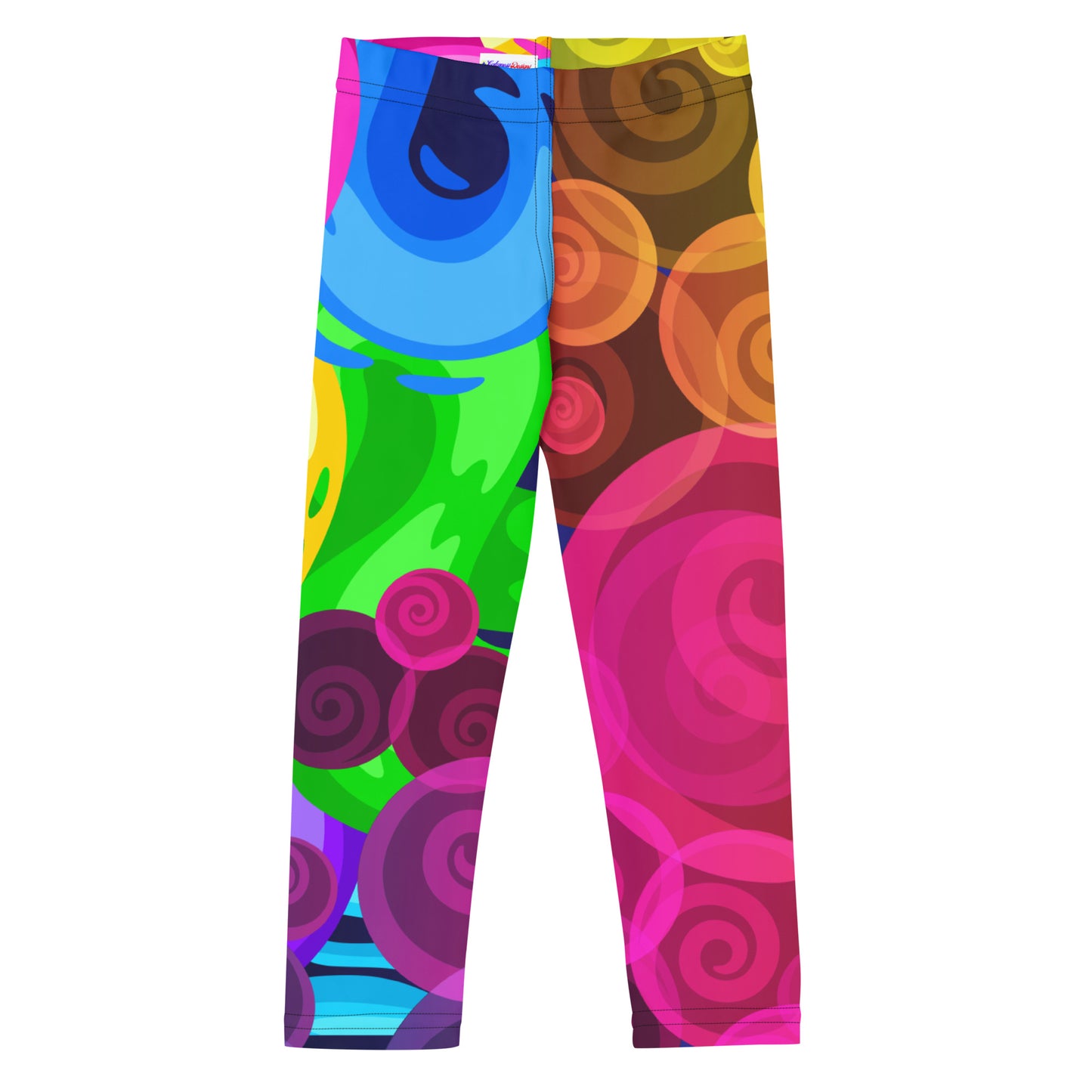 Colorful Swirls Seamless Pattern, Abstract Colorful Background, CALMNESS DESIGNS, Creative Designer's, Kid's Leggings