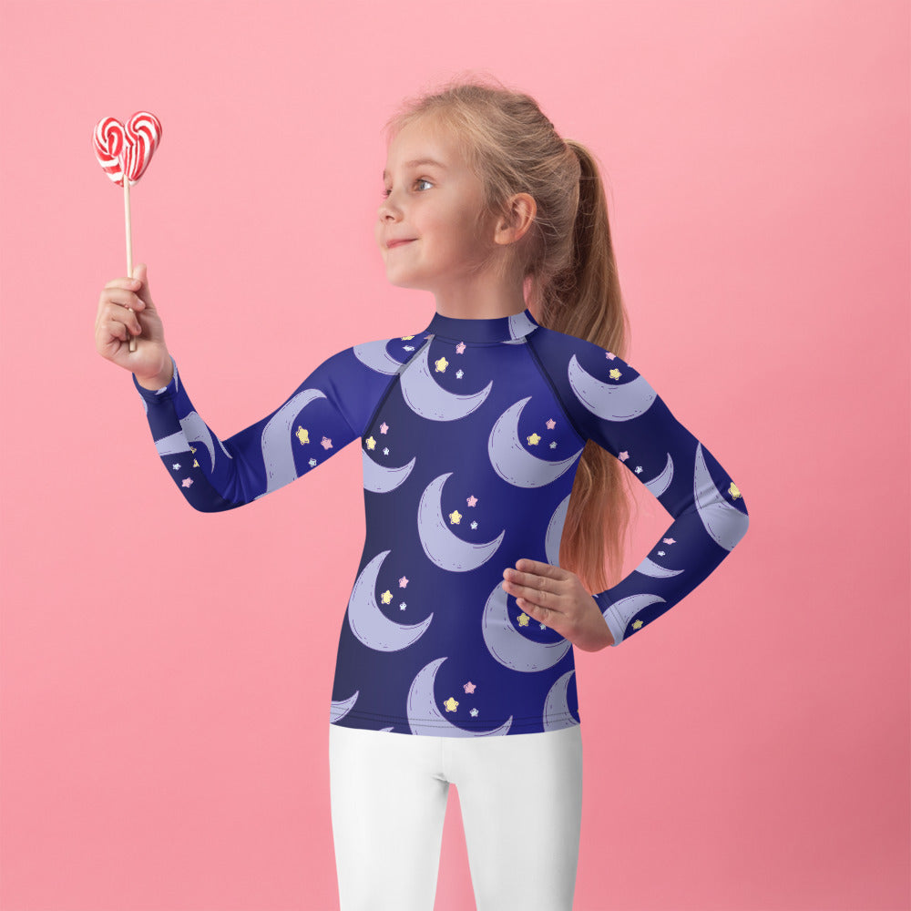 Baby Moon and Stars, CALMNESS DESIGNS, Creative Designer's, Kids Rash Guard