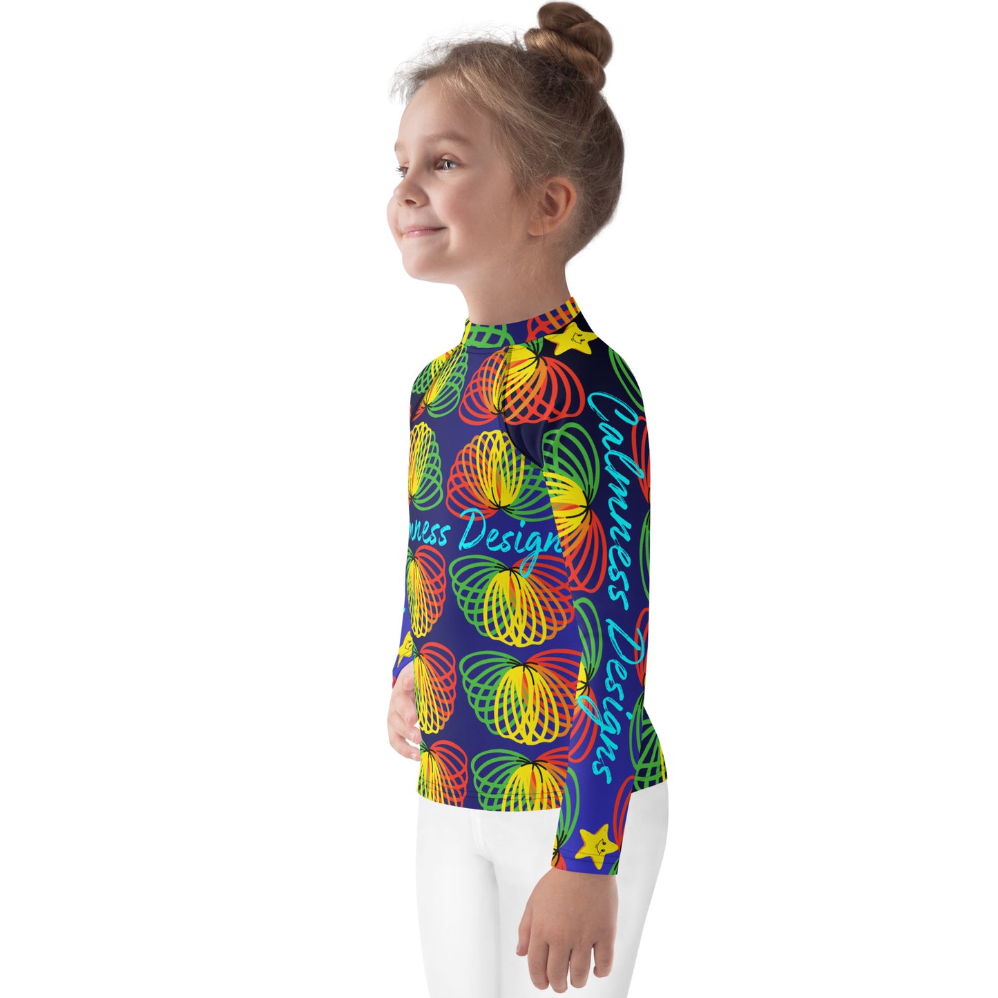 COLORFUL Organic Children's Toy, STARS, CALMNESS DESIGNS, Creative Designer's, Kids Rash Guard