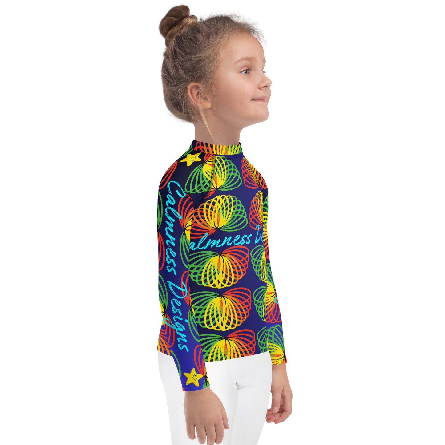 COLORFUL Organic Children's Toy, STARS, CALMNESS DESIGNS, Creative Designer's, Kids Rash Guard