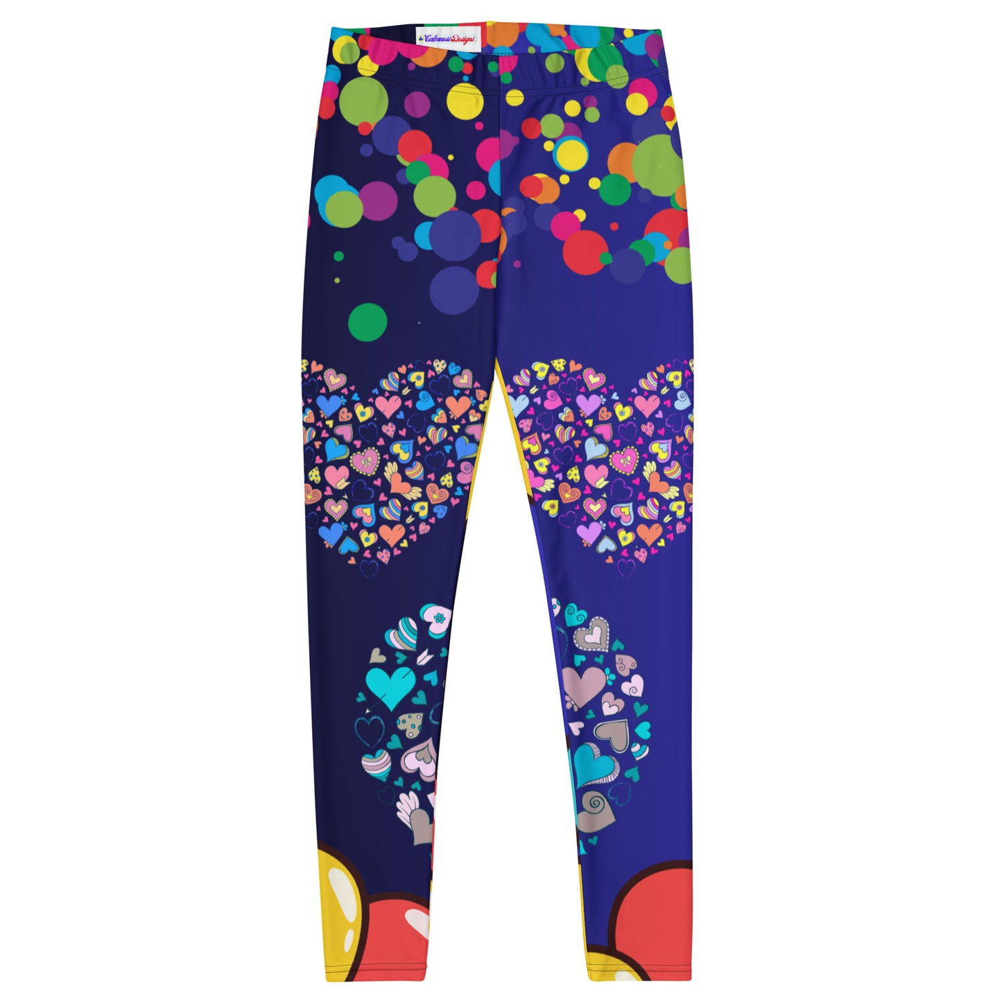 Hearts Pattern, Bunch of Balloon, Colorful Falling Confetti, CALMNESS DESIGNS, Creative Designer's, Leggings