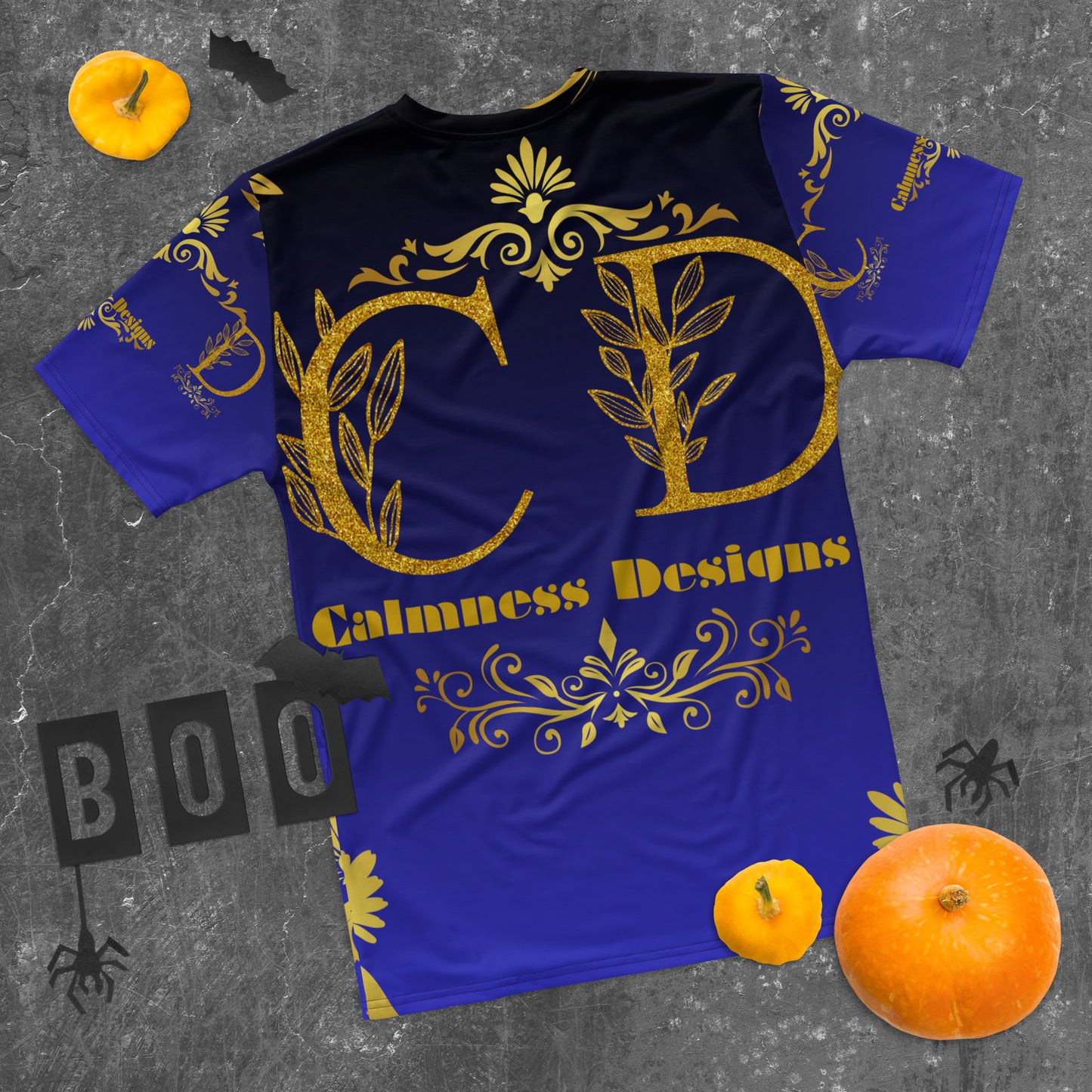 Gold-Calmness Designs, (C D), Gold-Ornaments, Leaves, Men's t-shirt