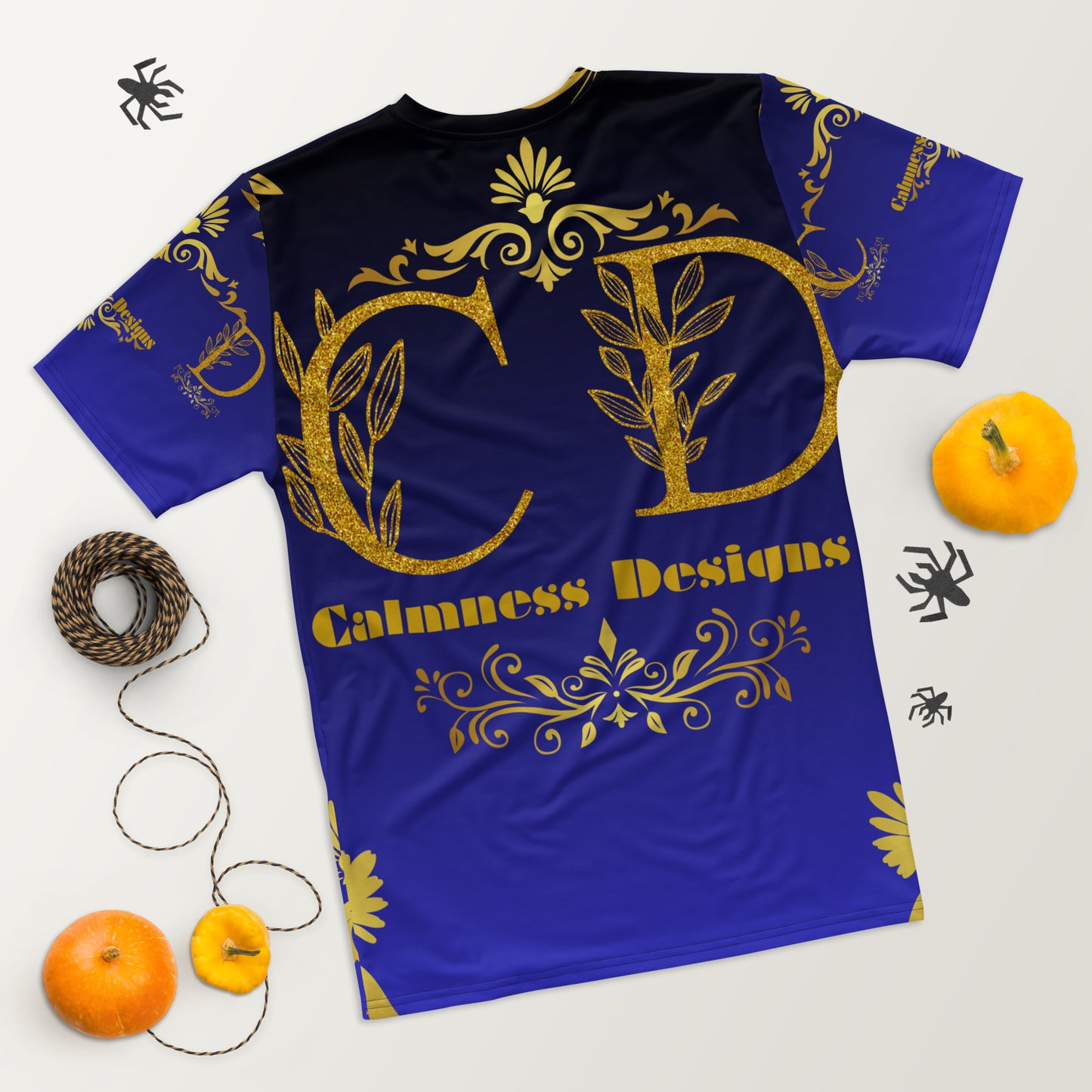 Gold-Calmness Designs, (C D), Gold-Ornaments, Leaves, Men's t-shirt