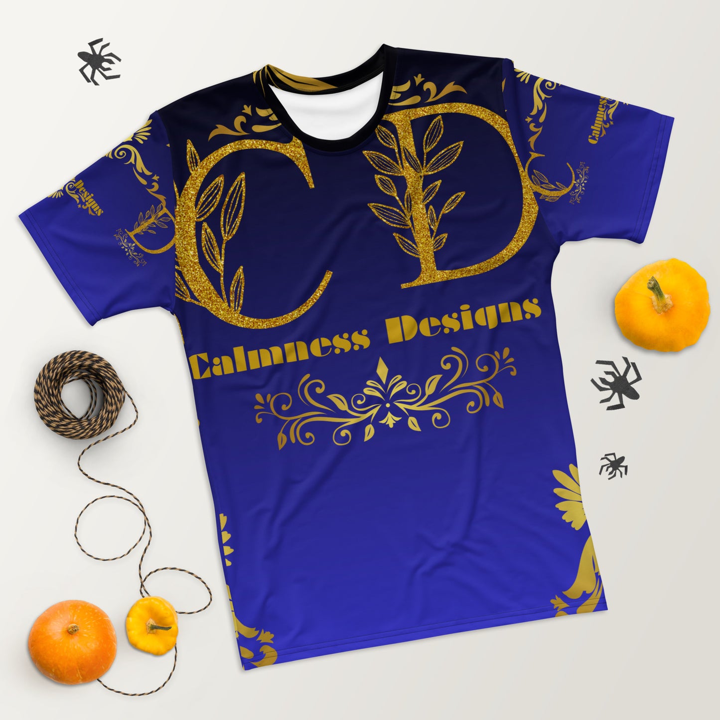 Gold-Calmness Designs, (C D), Gold-Ornaments, Leaves, Men's t-shirt