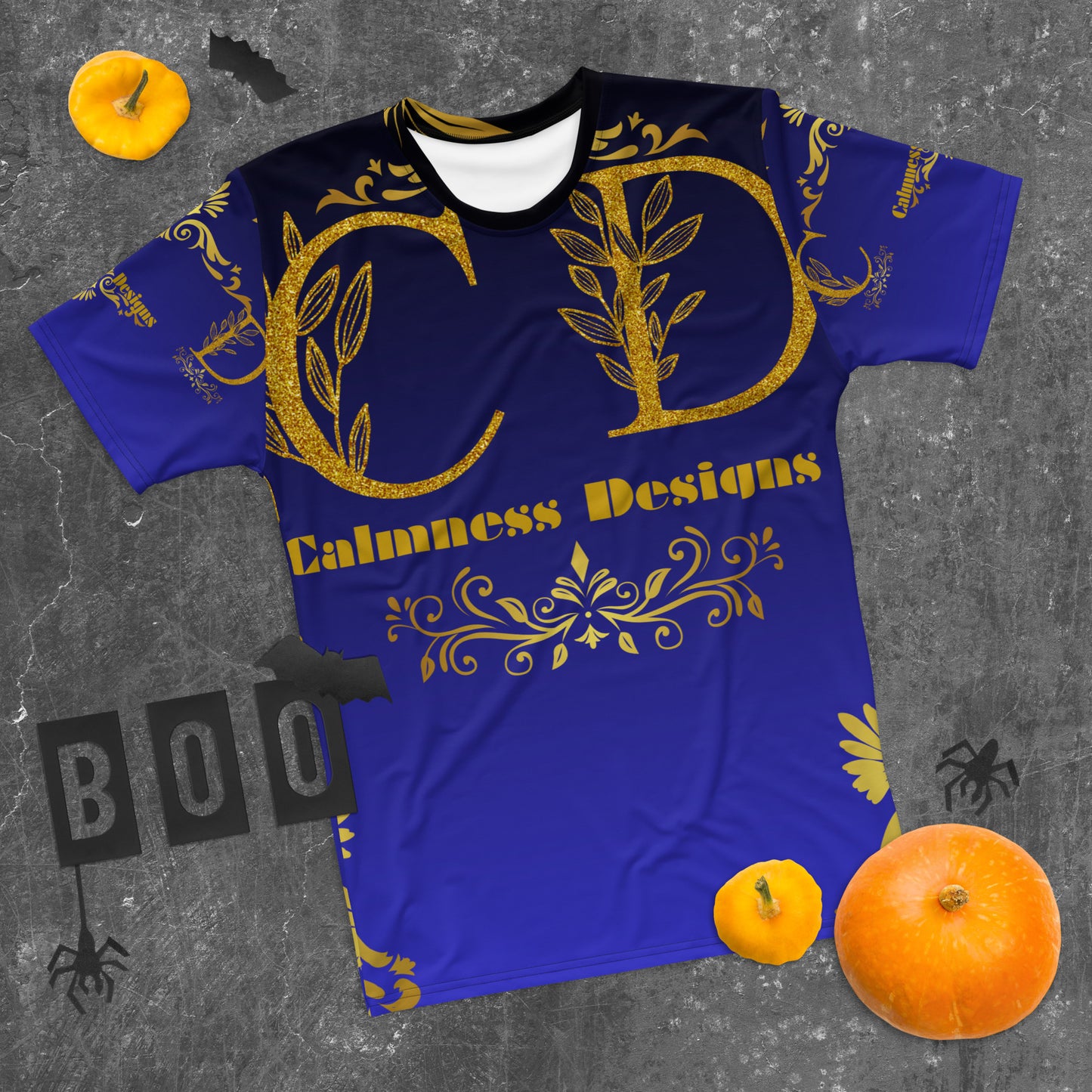 Gold-Calmness Designs, (C D), Gold-Ornaments, Leaves, Men's t-shirt