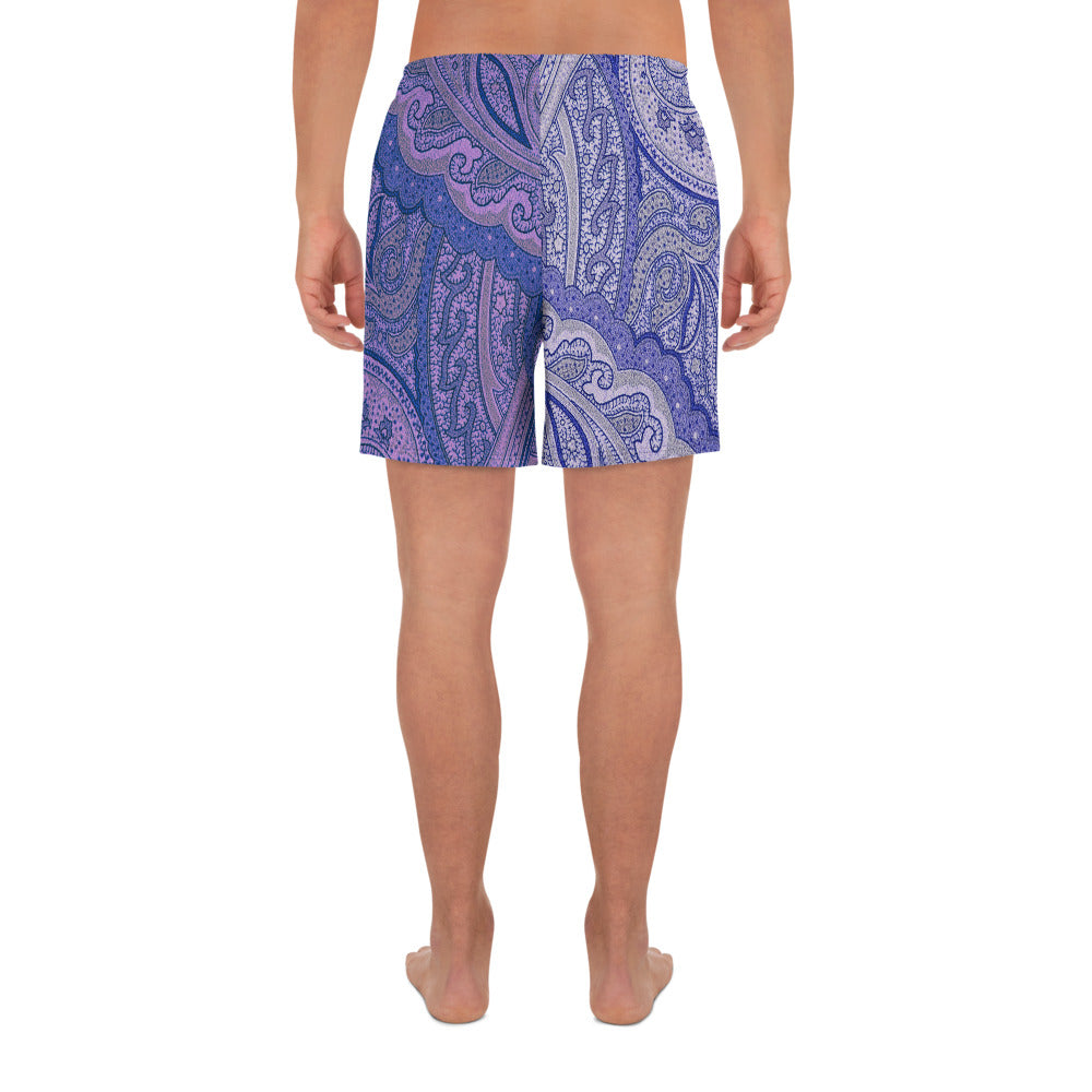 Purple Paisley, Creative Designs, Calmness Designs,Men's Recycled Athletic Shorts