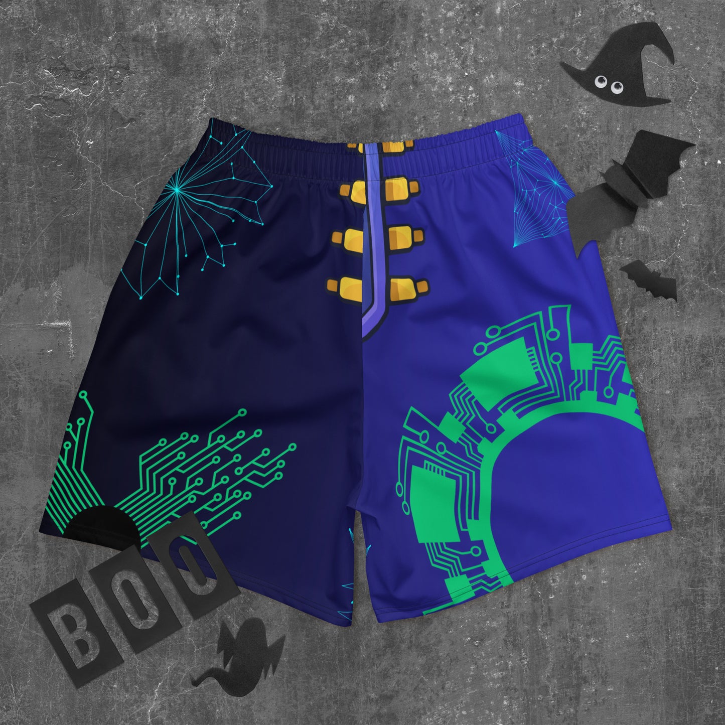 Circuit Board Technology, Hand Drawn Electronic Integrated Circuit, Digital Network Technology Men's Recycled Athletic Shorts