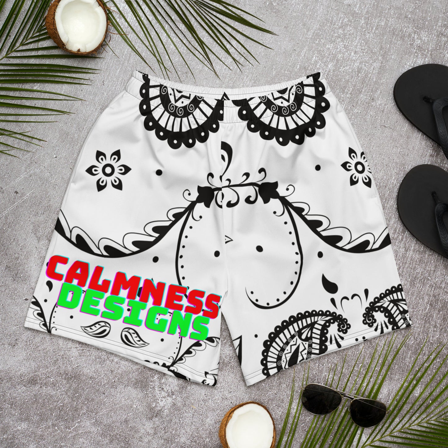 Paisley Pattern, Ornament Line, Men's Recycled Athletic Shorts