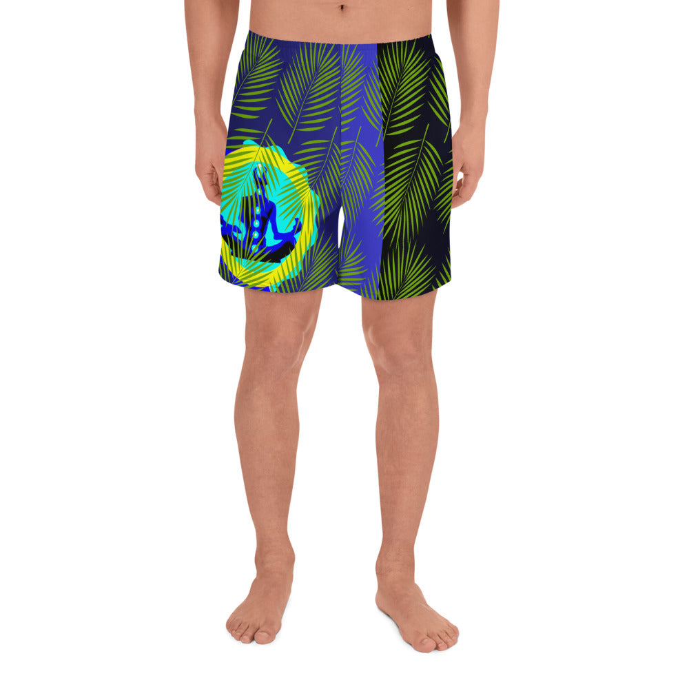 Tropical Palm Leaves, CALMNESS DESIGNS, Creative Designer's, Men's Recycled Athletic Shorts