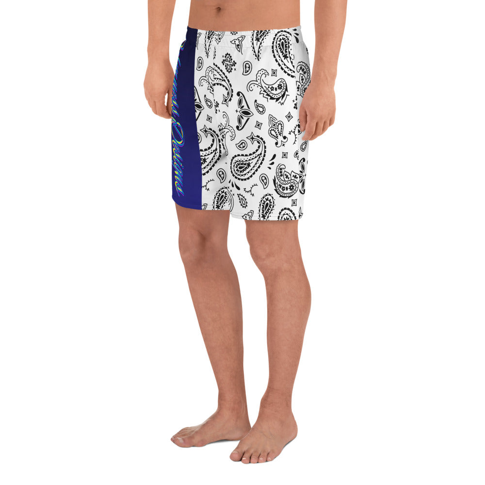 Black & White Bandana, Seamless Pattern, Men's Recycled Athletic Shorts
