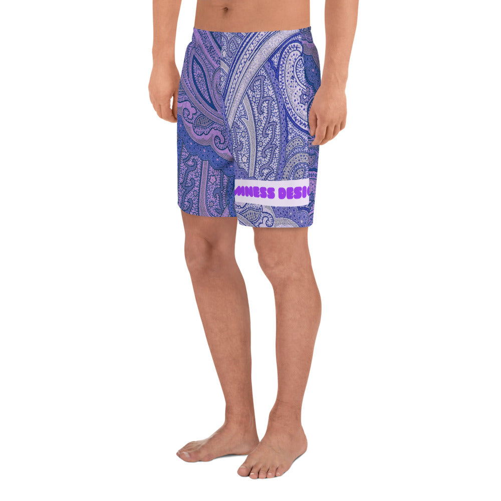 Purple Paisley, Creative Designs, Calmness Designs,Men's Recycled Athletic Shorts