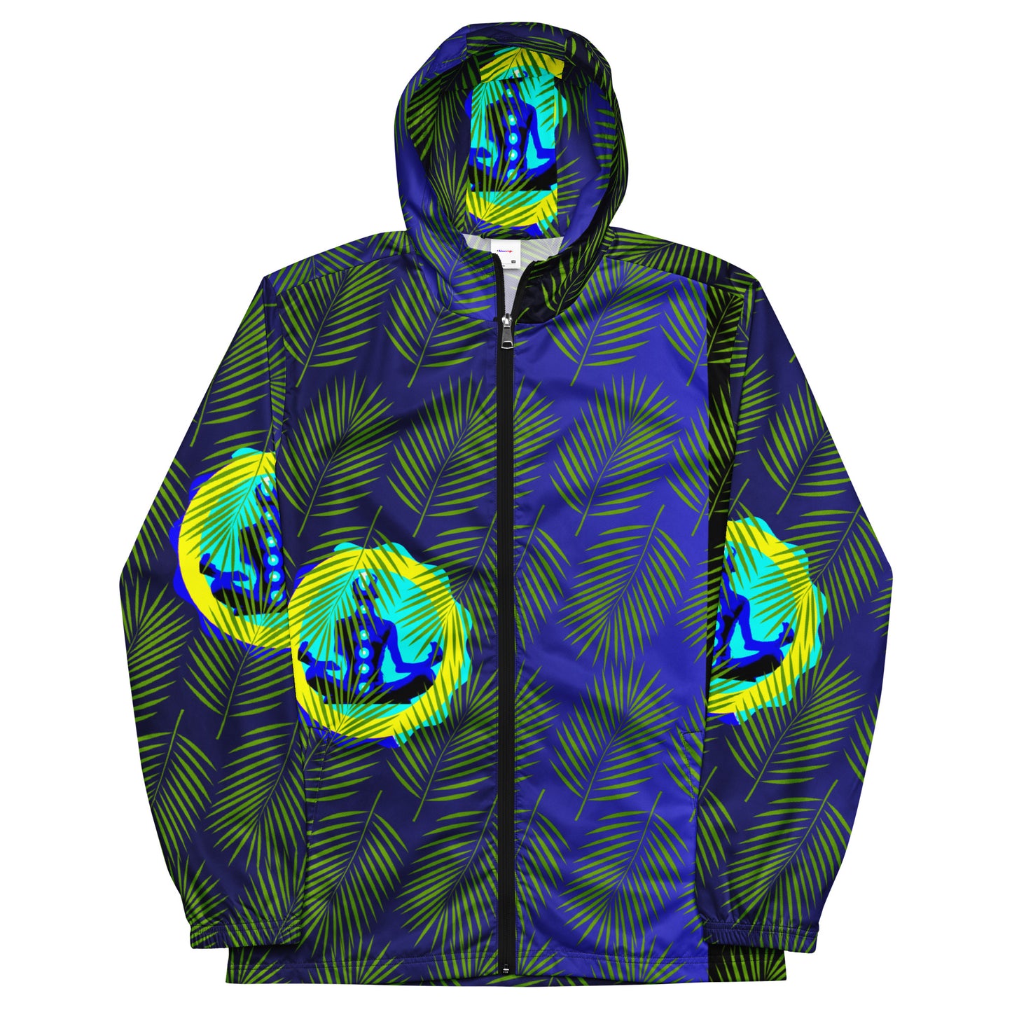 Tropical Palm Leaves, CALMNESS DESIGNS, Creative Designer's, Men’s windbreaker