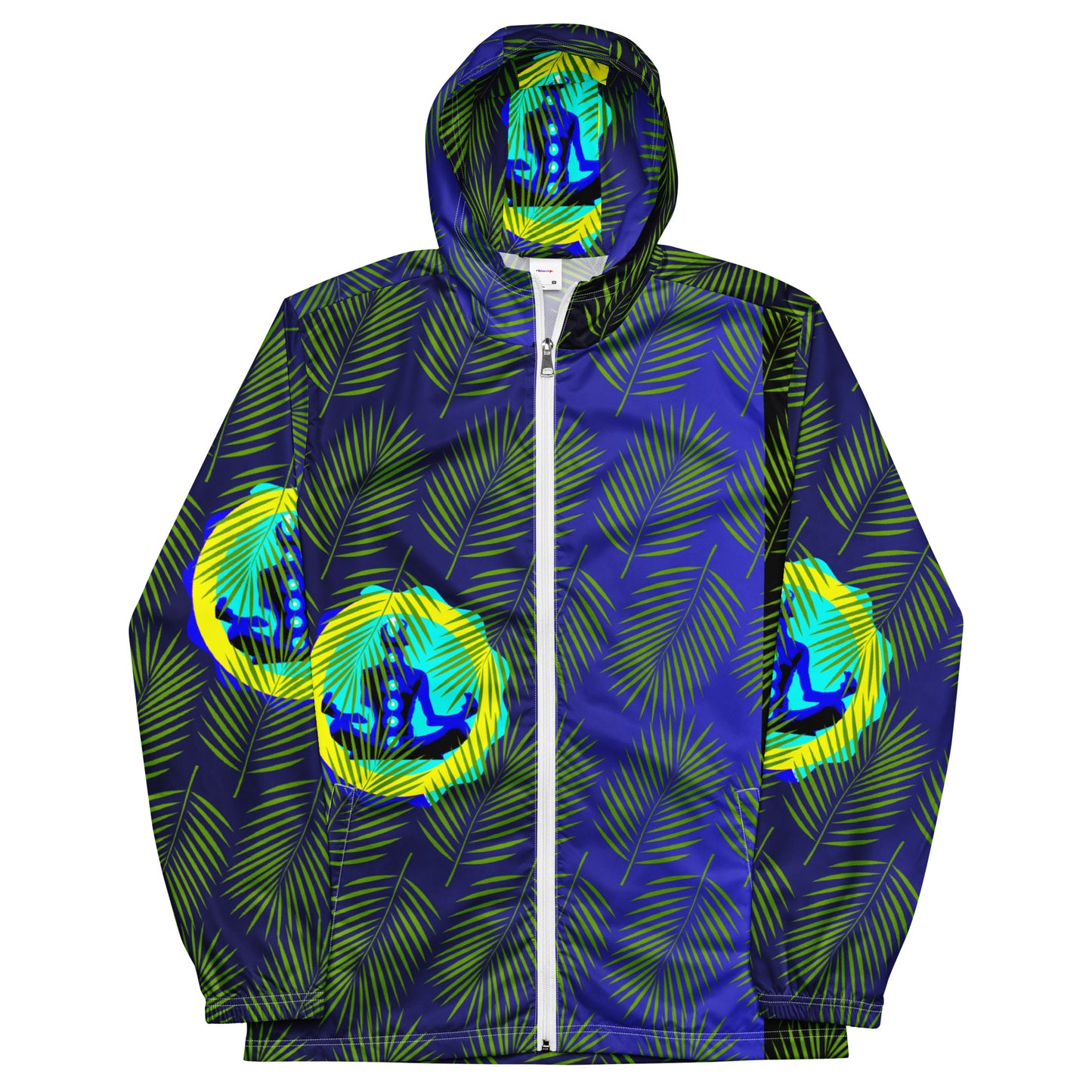 Tropical Palm Leaves, CALMNESS DESIGNS, Creative Designer's, Men’s windbreaker