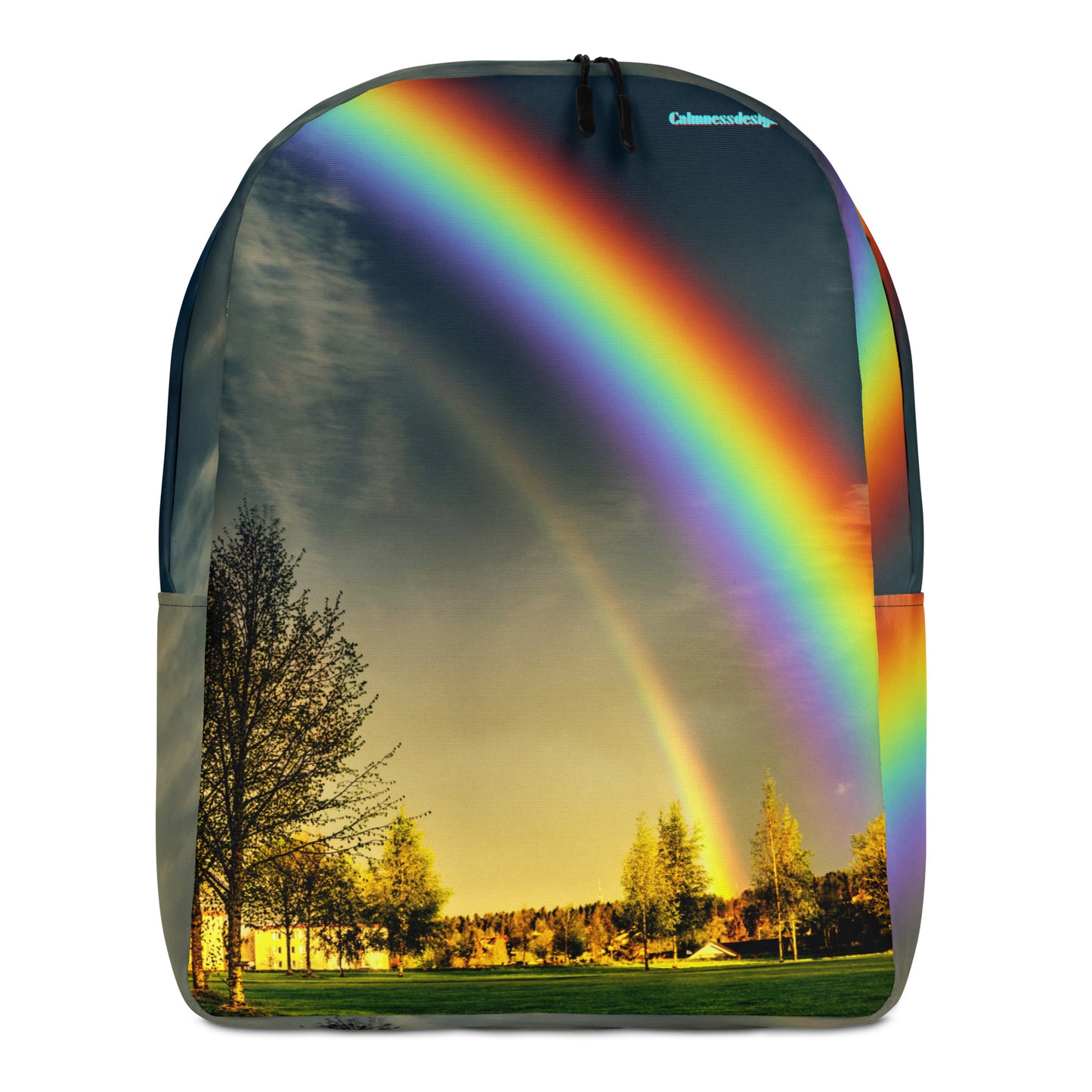 LANDSCAPE WITH DOUBLE RAINBOW Minimalist Backpack