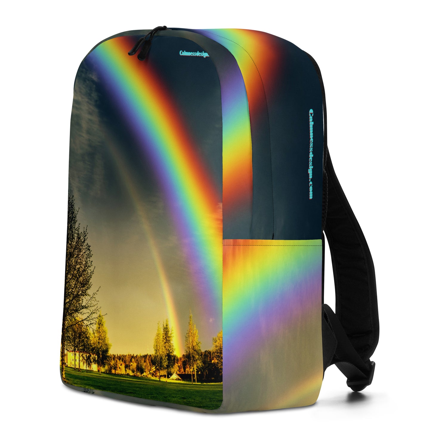 LANDSCAPE WITH DOUBLE RAINBOW Minimalist Backpack