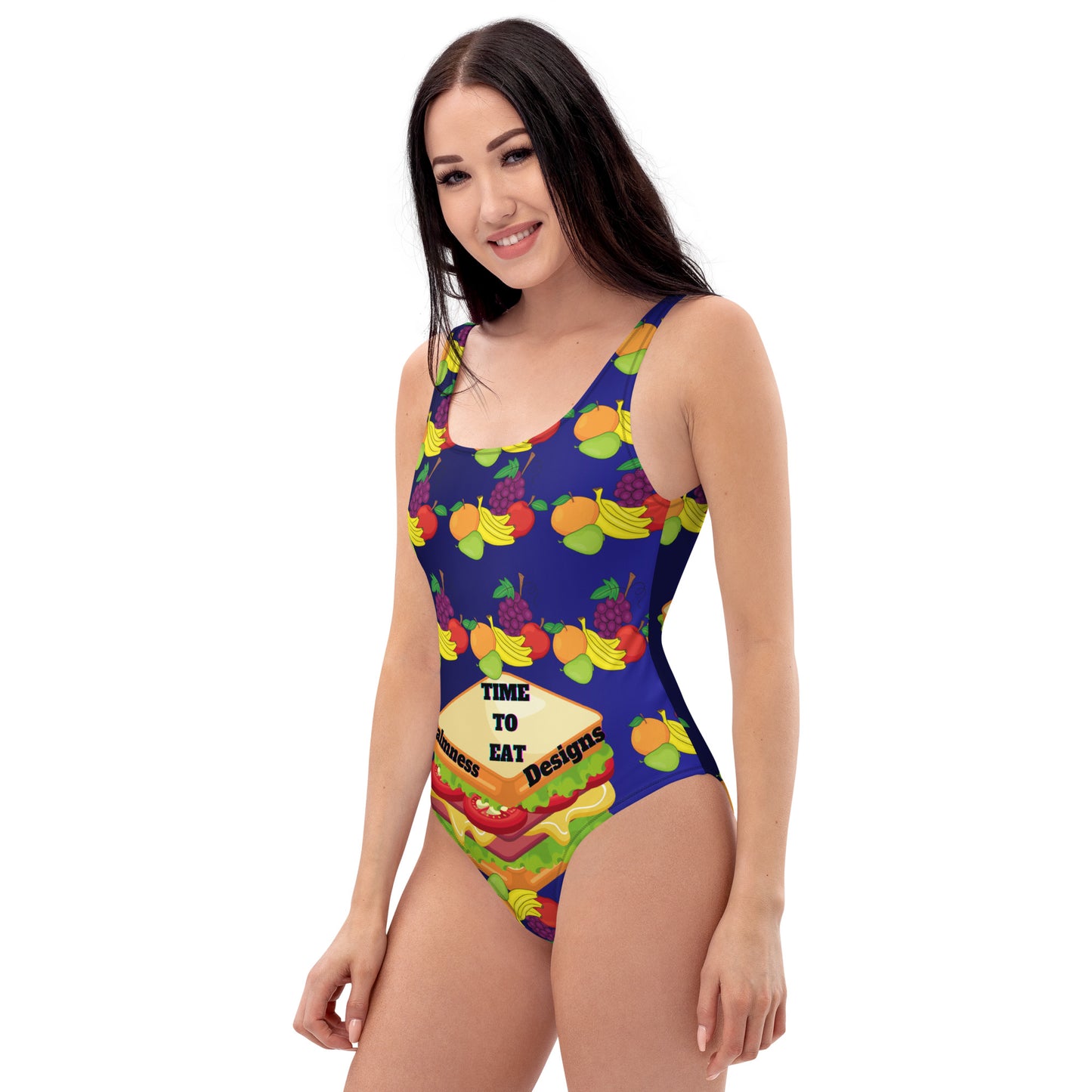 Delicious Sandwich Snack, Healthy Fruits, TIME TO EAT, CALMNESS DESIGNS, Creative Designer's, One-Piece Swimsuit