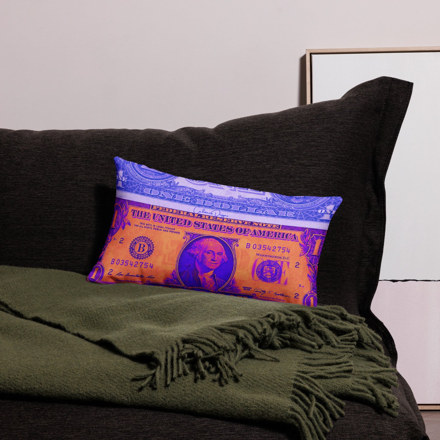 US Dollar Bill, Us President On American Dollar Bill Premium Pillow