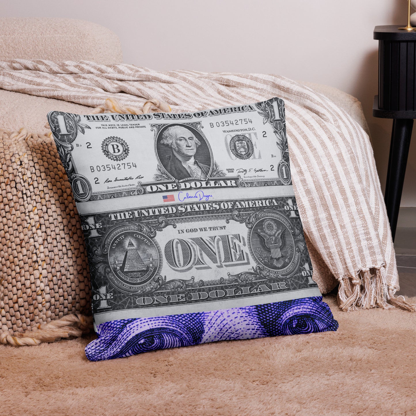 UUS Dollar Bill, Us President On American Dollar Bill Premium Pillow