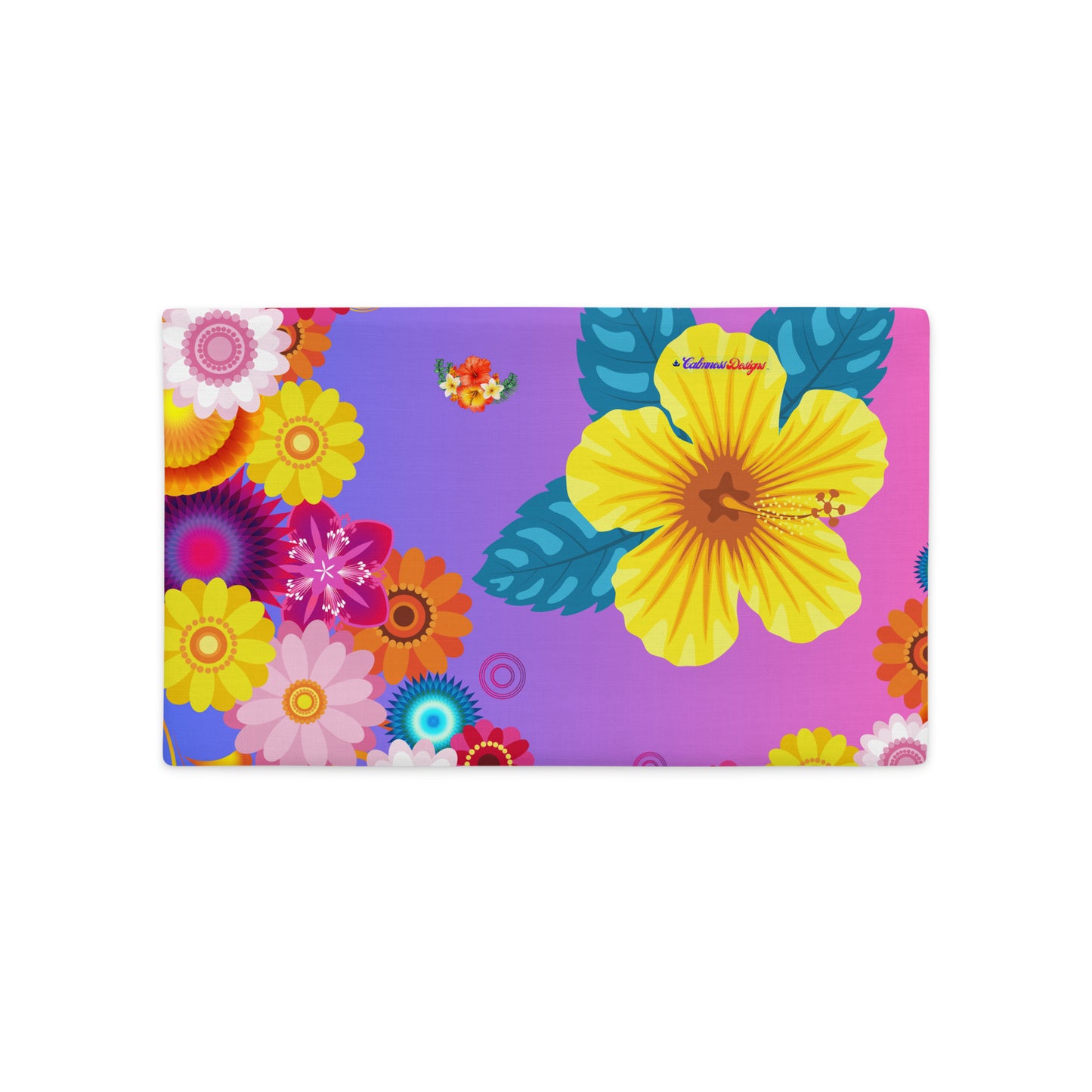 Tropical Floral with Colorful Flowers, CALMNESS DESIGNS, Creative Designer's, Premium Pillow Case