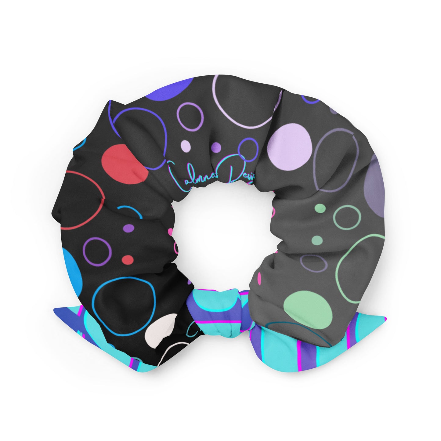Float Bubble Pattern, (Designer's) Futuristic Frame, CALMNESS DESIGNS, Creative Designer's, Recycled Scrunchie
