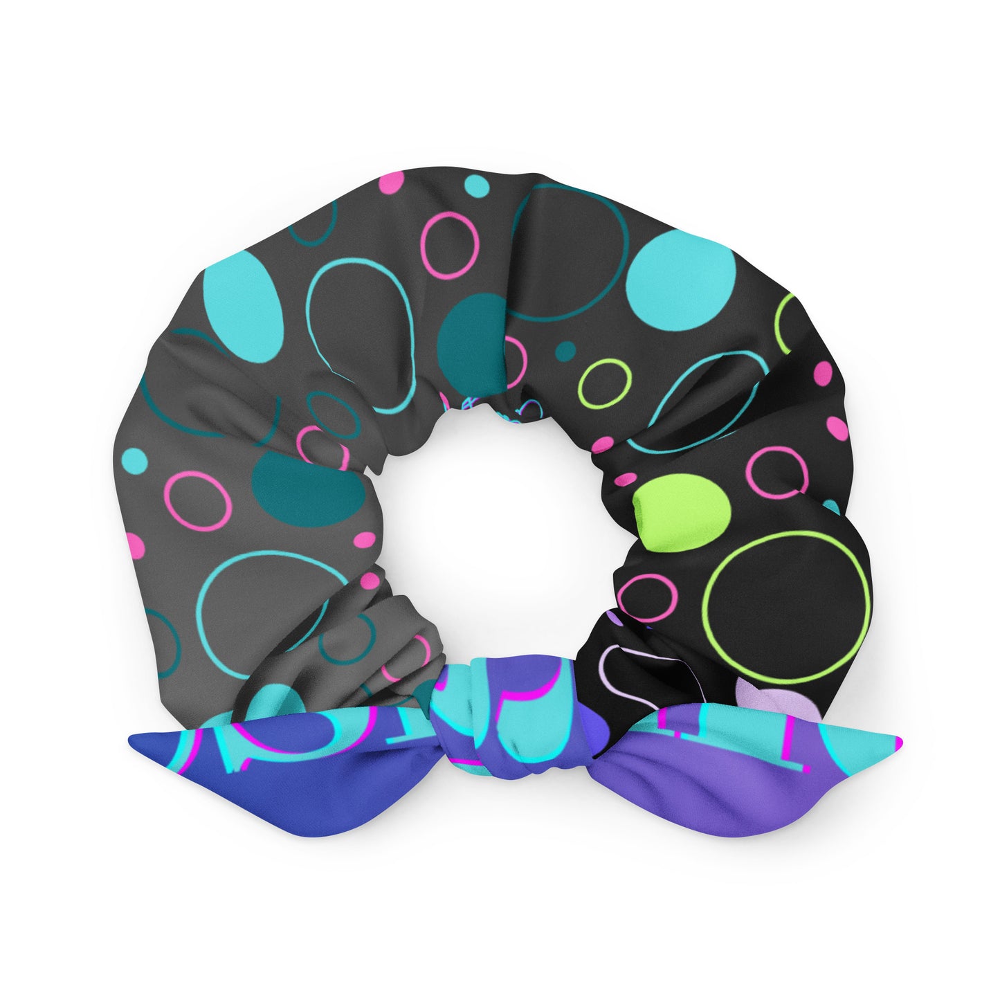 Float Bubble Pattern, (Designer's) Futuristic Frame, CALMNESS DESIGNS, Creative Designer's, Recycled Scrunchie
