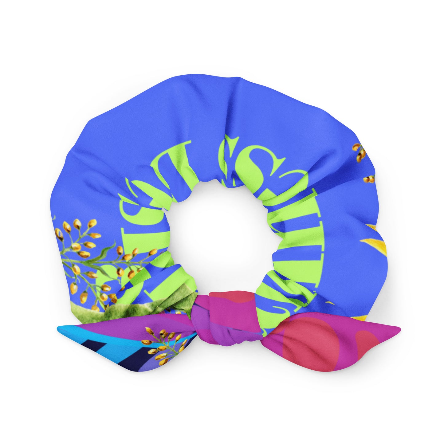Tropical Flower's Water Painting, CALMNESS DESIGNS, Creative Designer's, Recycled Scrunchie