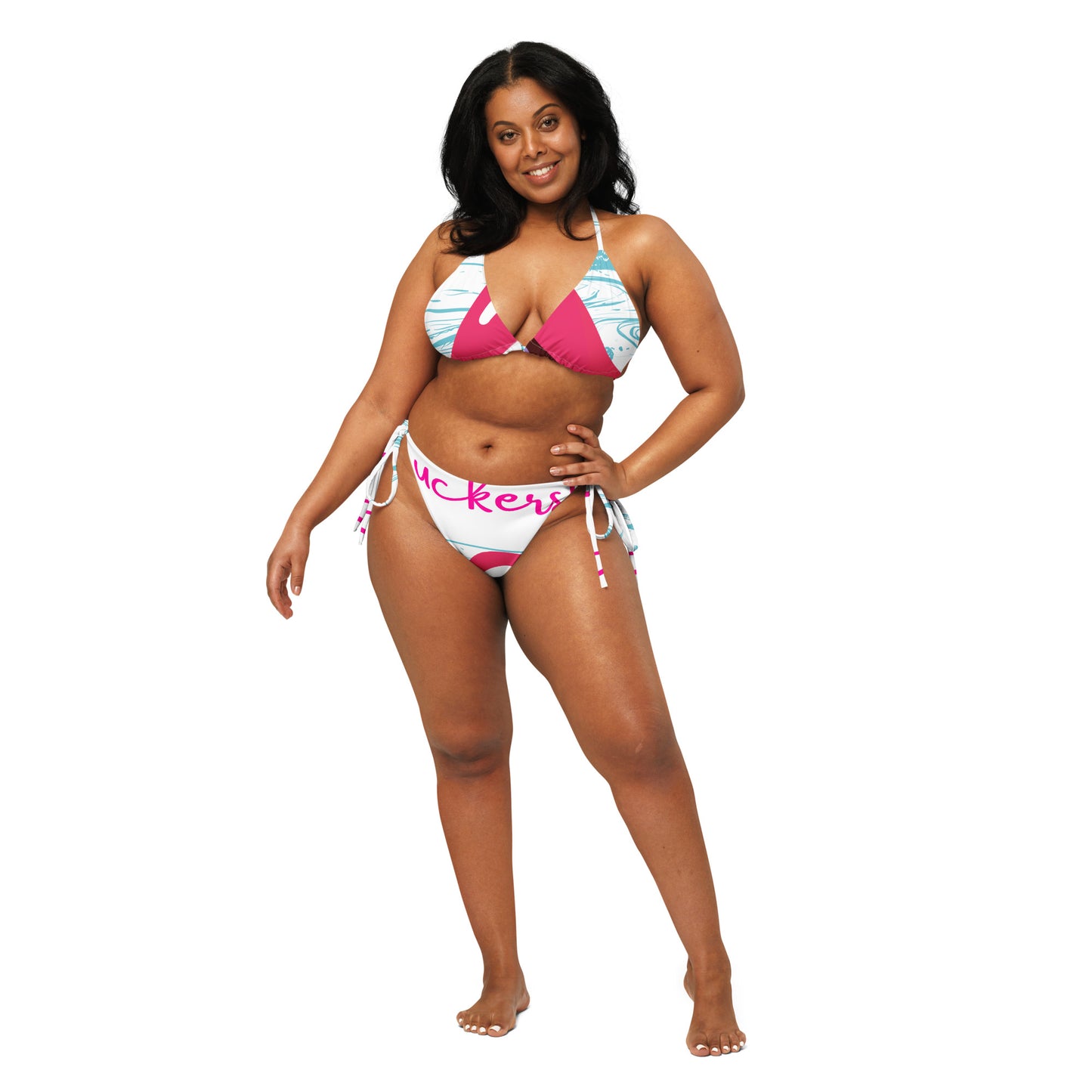 Mouth With Lollipop, SUCKERS!, Beach Coconut trees, Calmness Designs, All-over print recycled string bikini