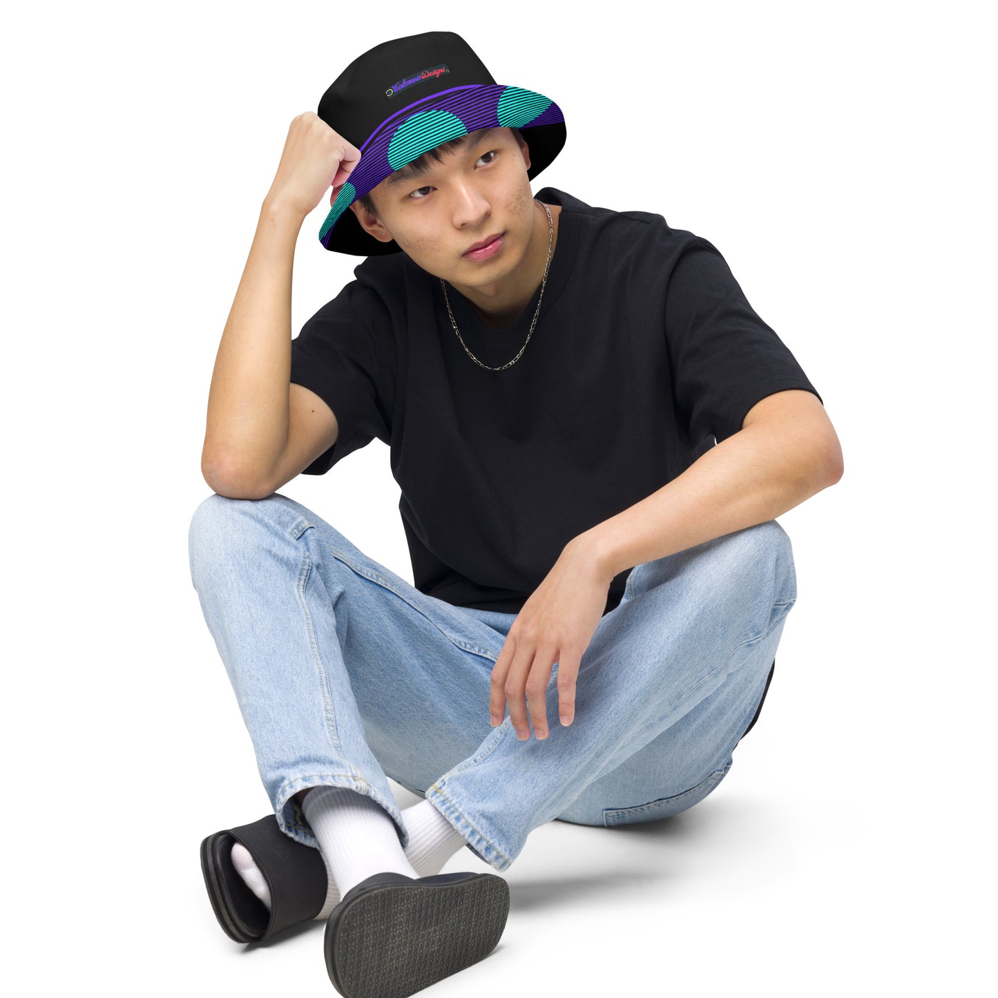 Calmness Designs, Bald Head, FLY-AWAY PLAYER 106 Reversible bucket hat