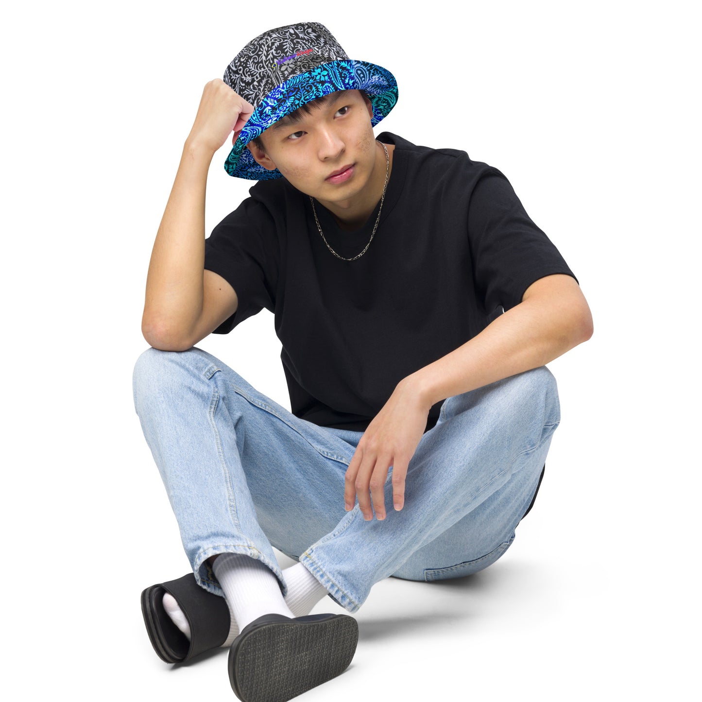Black & White Bandana, Reversible bucket hat