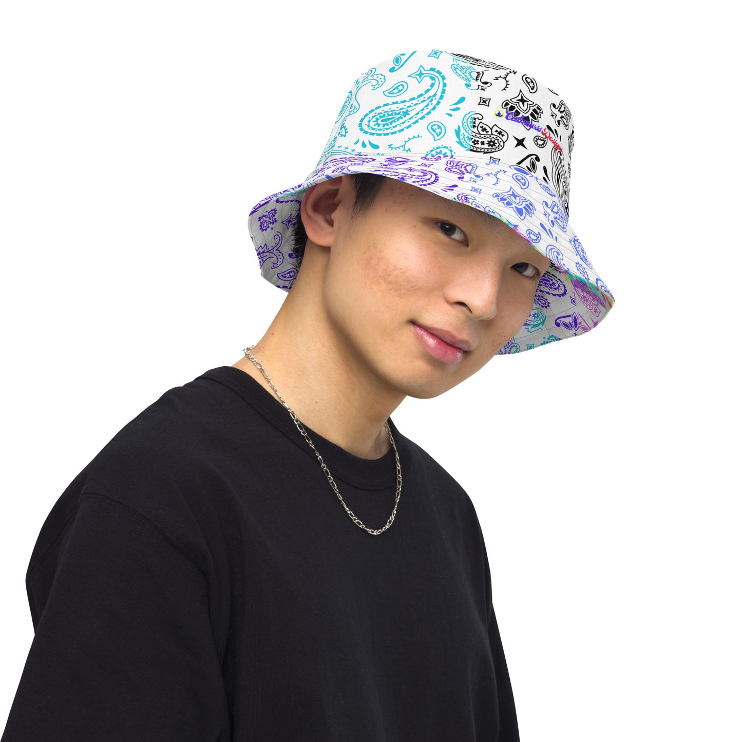 Multicolor, Bandana Seamless Pattern, Reversible bucket hat