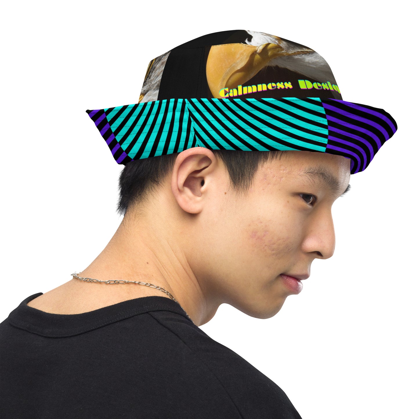 Calmness Designs, Bald Head, FLY-AWAY PLAYER 106 Reversible bucket hat